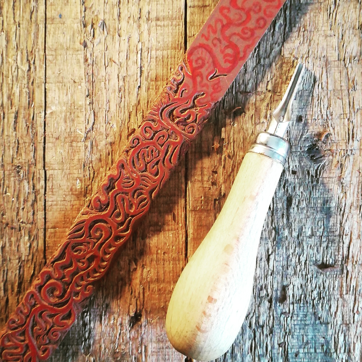 Linolschnitt Ranken, Lillian Noack