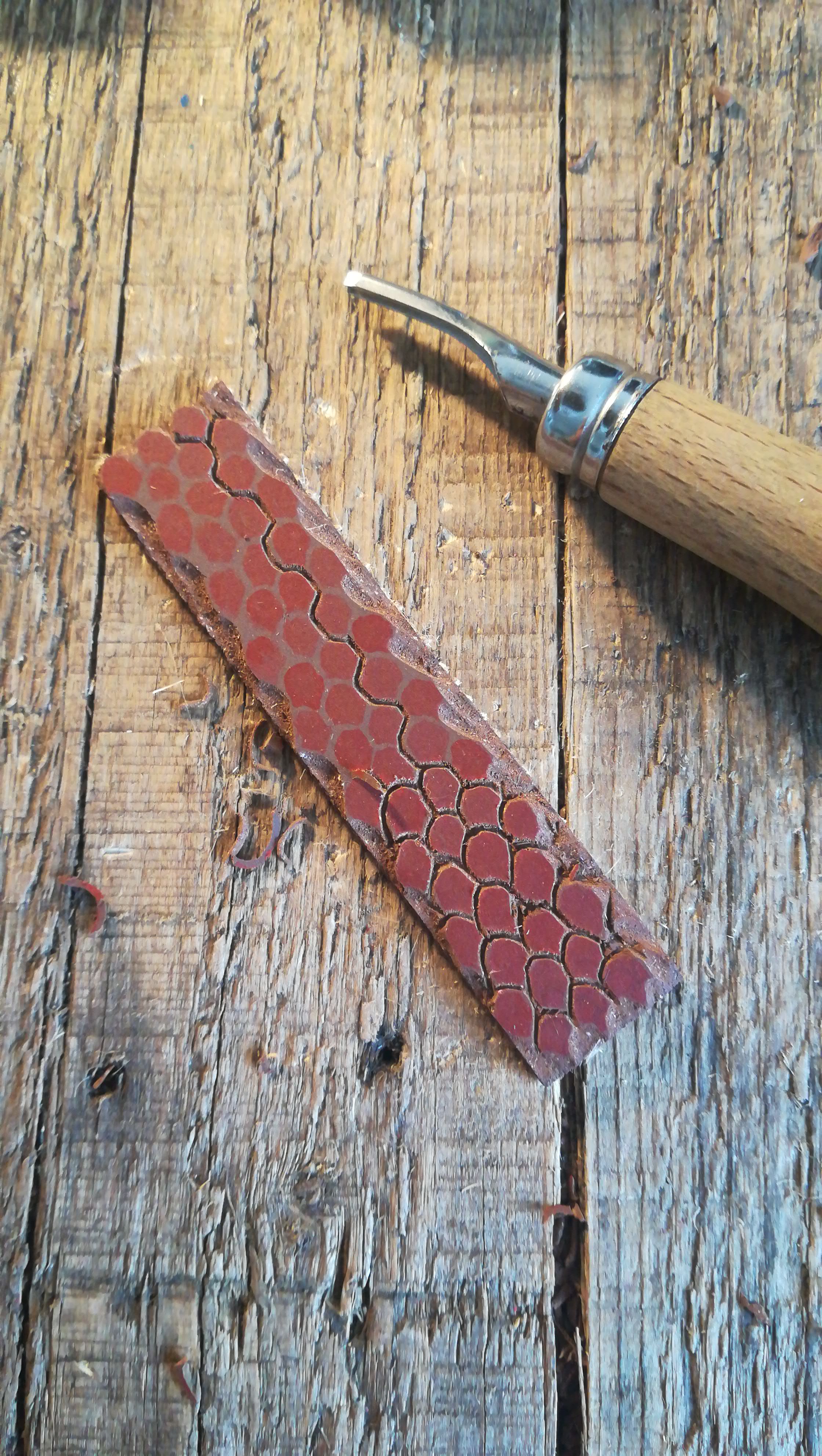 Schuppenbordüre Linolschnitt, Lillian Noack