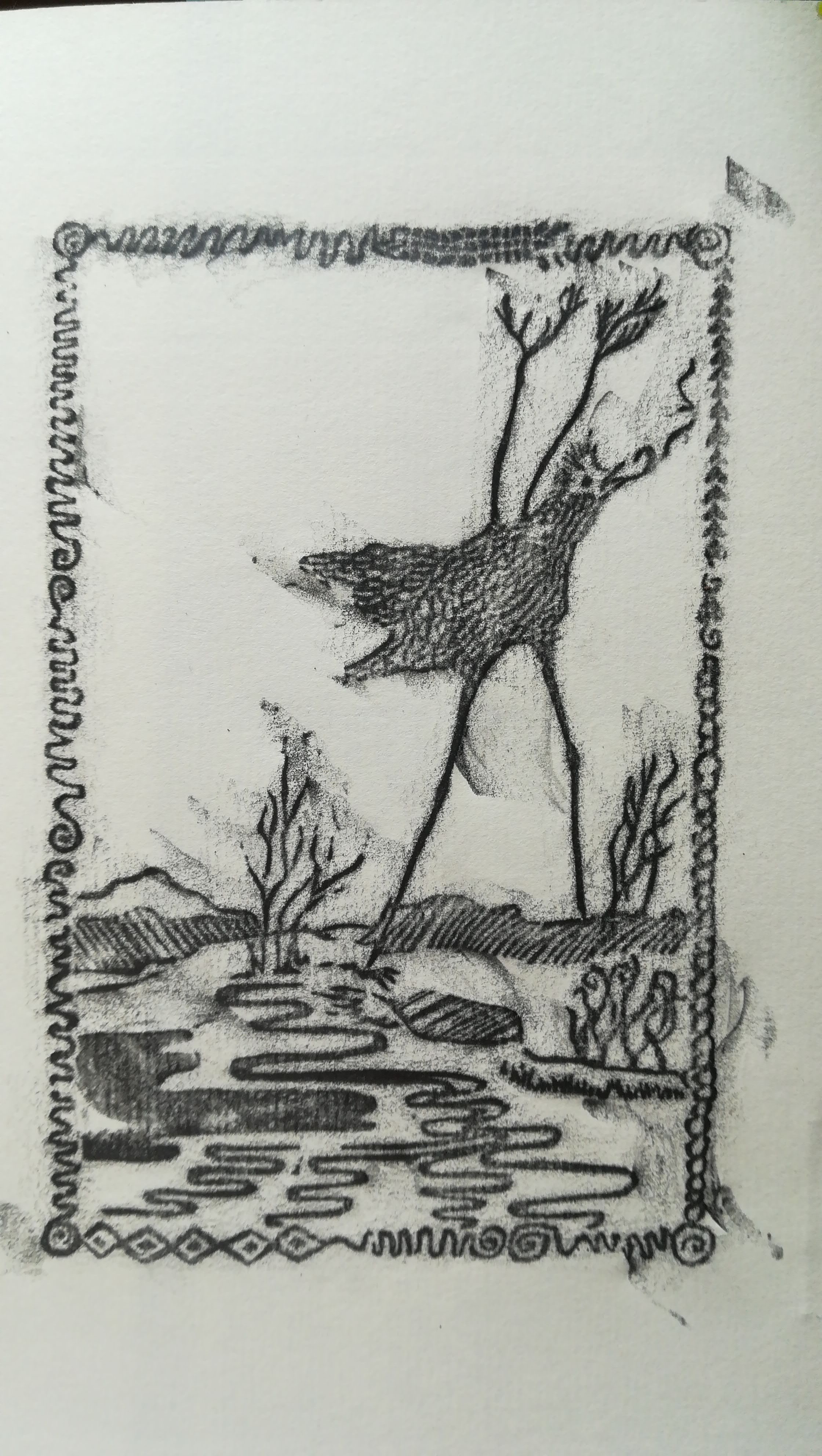 Bleistiftdurchrieb Phönix, Lillian Noack