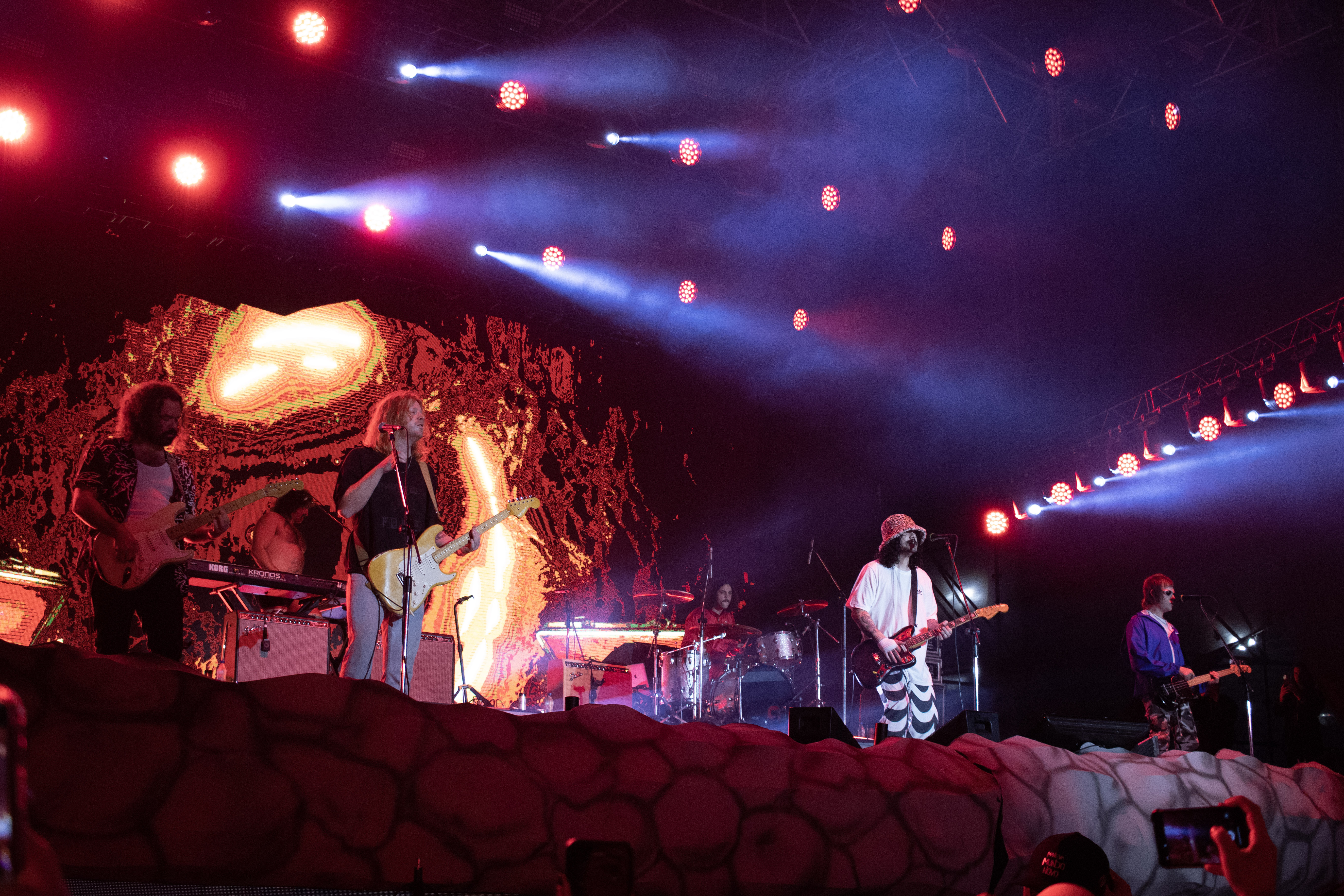 Banda Sticky Fingers tocando no Encontro das Tribos, em São Paulo