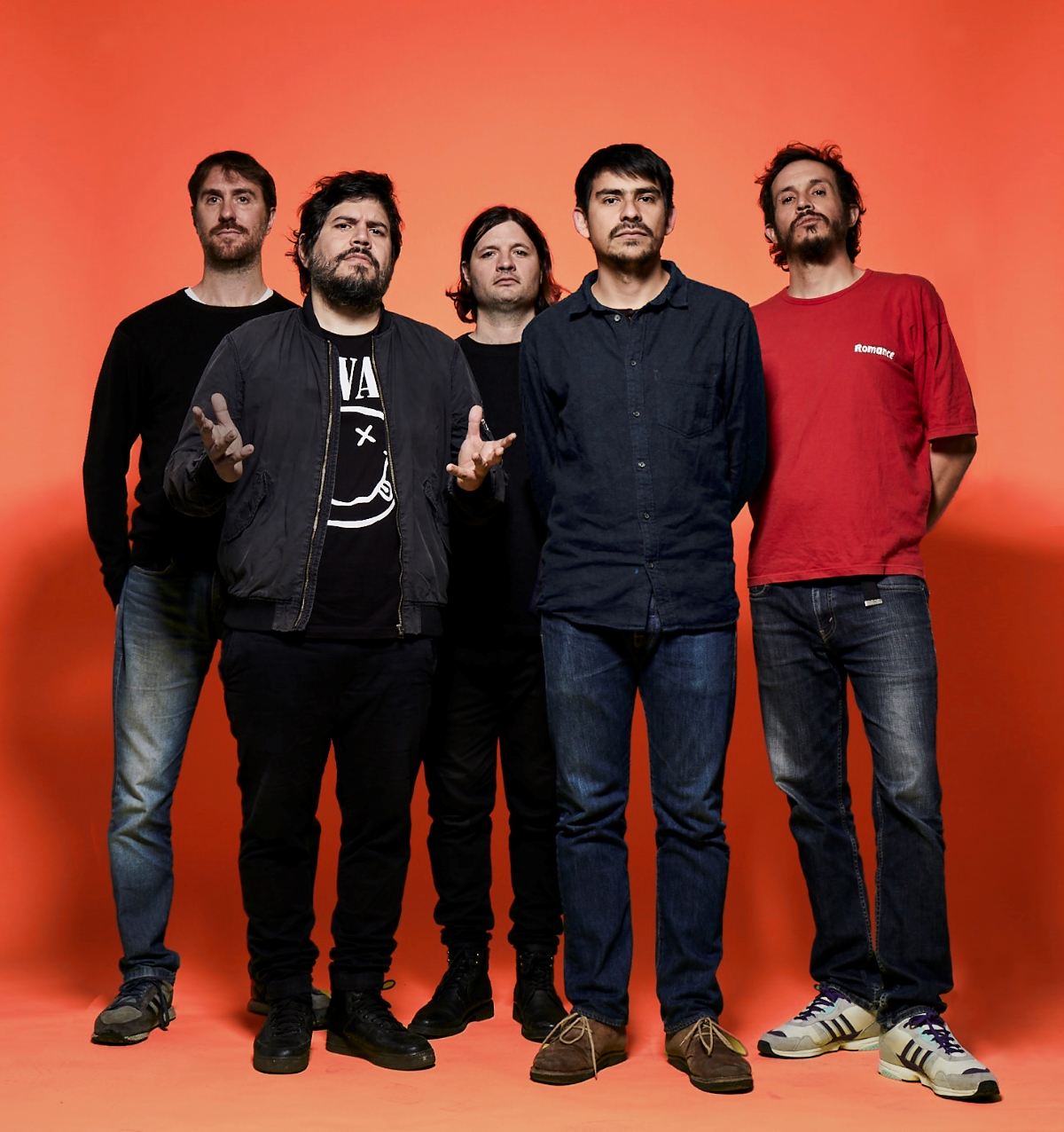 El Mató a Un Policía Motorizado posa para fotos promocionais de Súper Terror