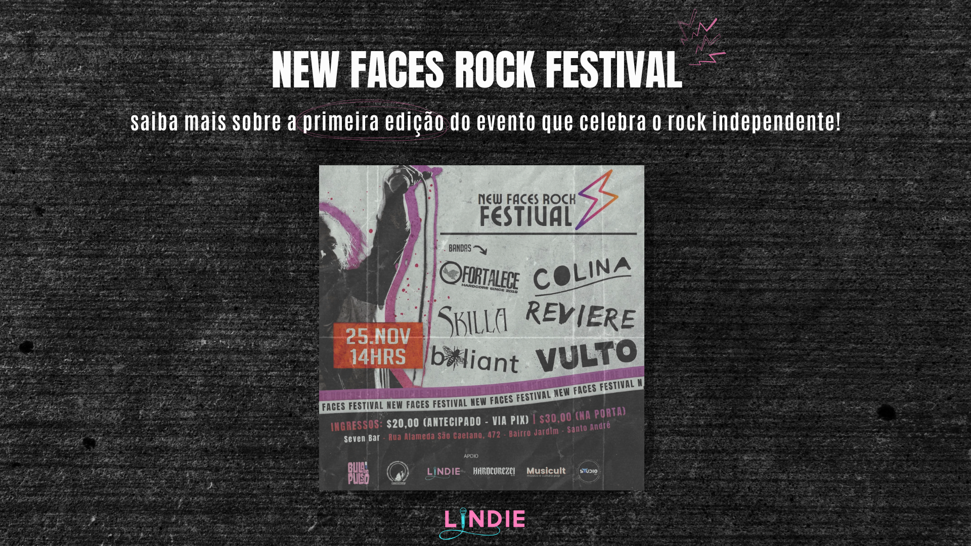 Montagem com a imagem de divulgação do festival