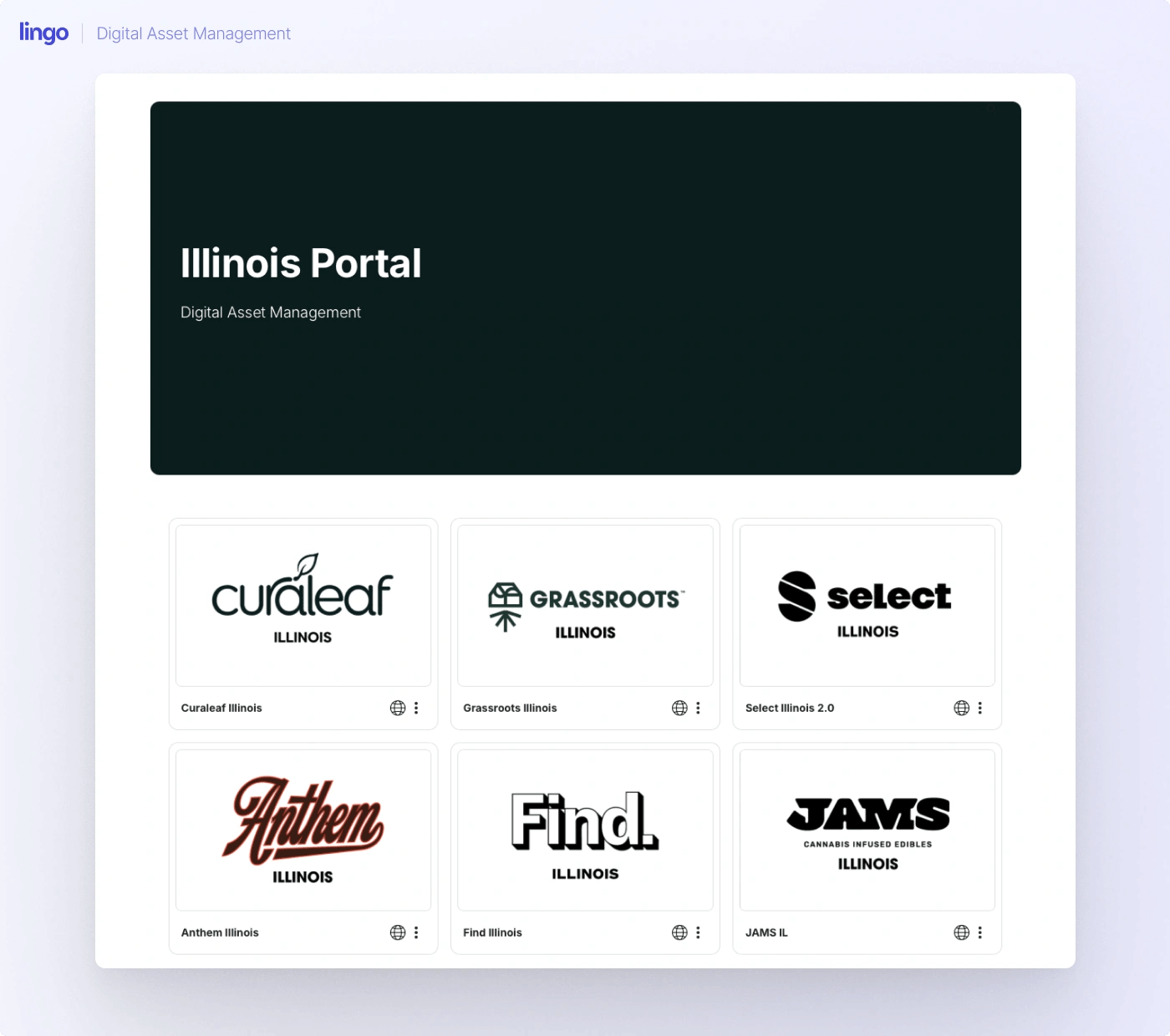 The Illinois Portal for Curaleaf showing size different Kits with different cannabis brands.