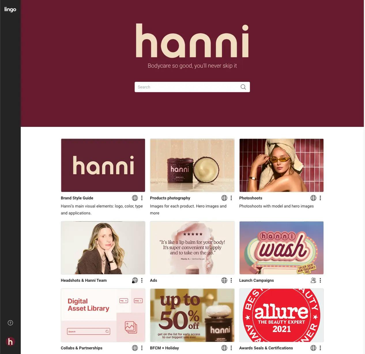 The Hanni Portal inside Lingo supporting an example of a retail use case.