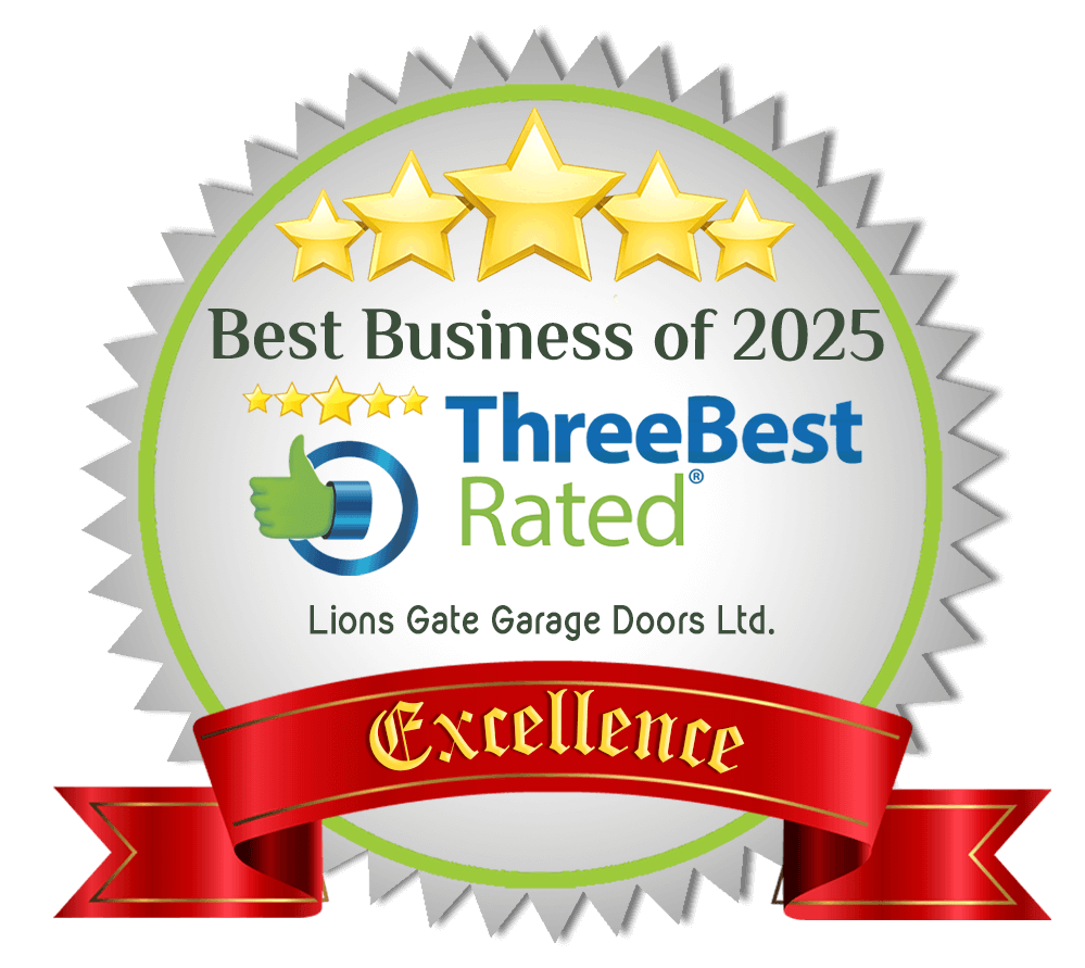Read Best Garage Door Repair in Surrey 3 Years Running Best Business of 2025: ThreeBest Rated - Lions Gate Garage Doors, Lt. - Excellence
