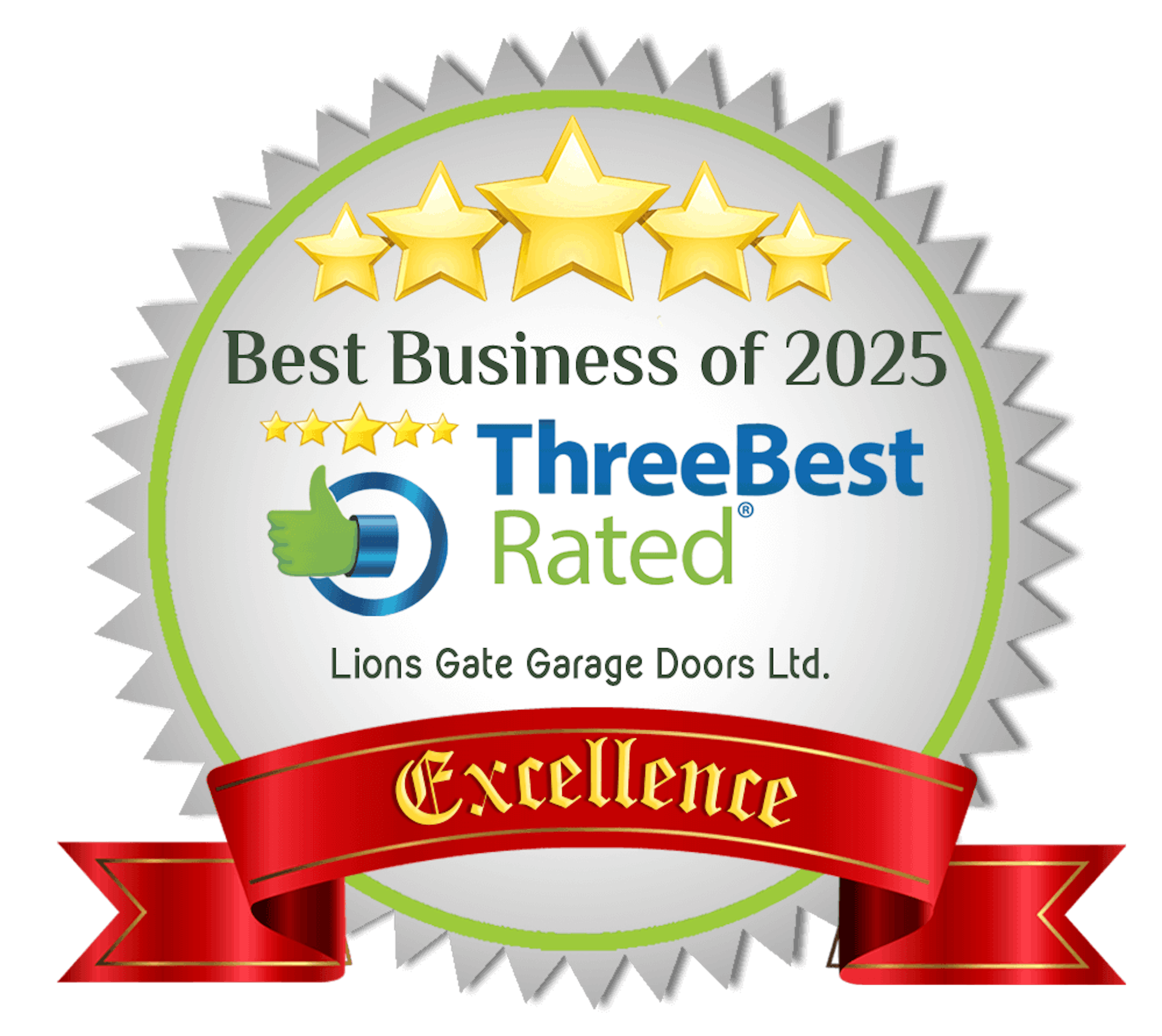 Best Business of 2025: ThreeBest Rated - Lions Gate Garage Doors, Lt. - Excellence