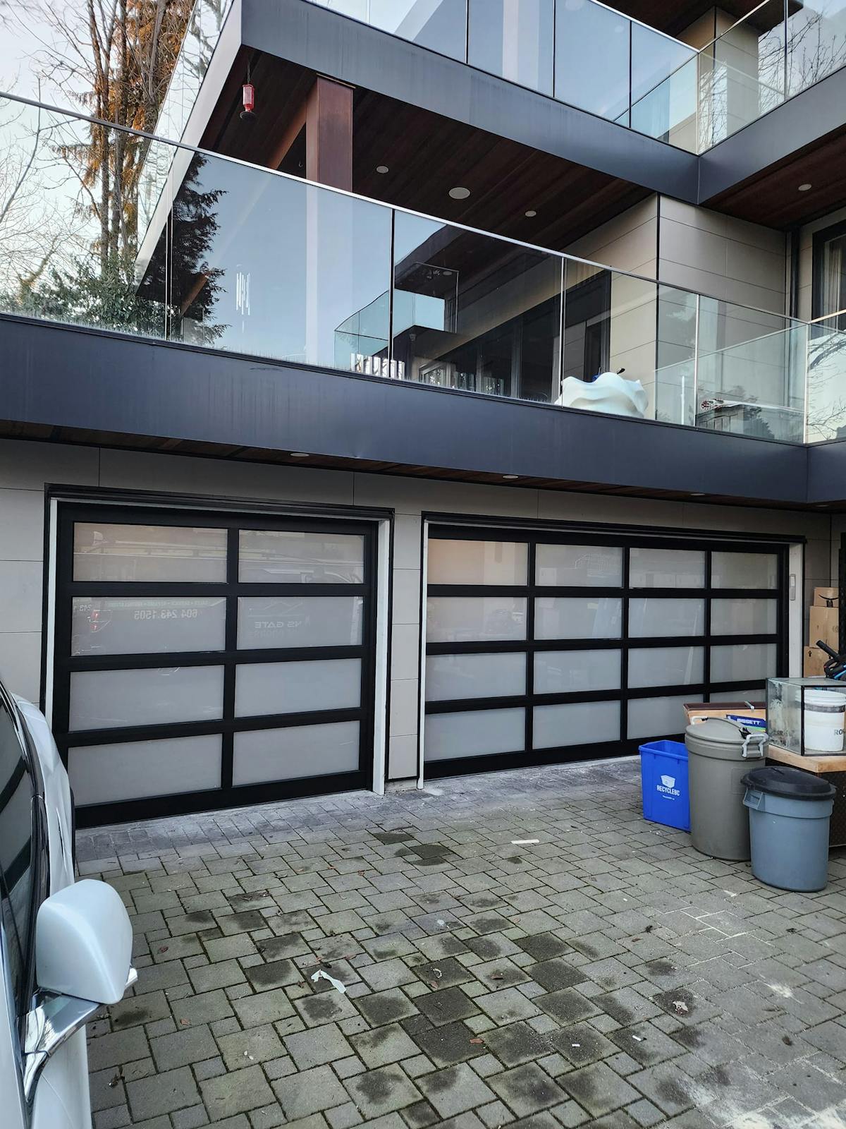 A pair of beautiful glass garage doors