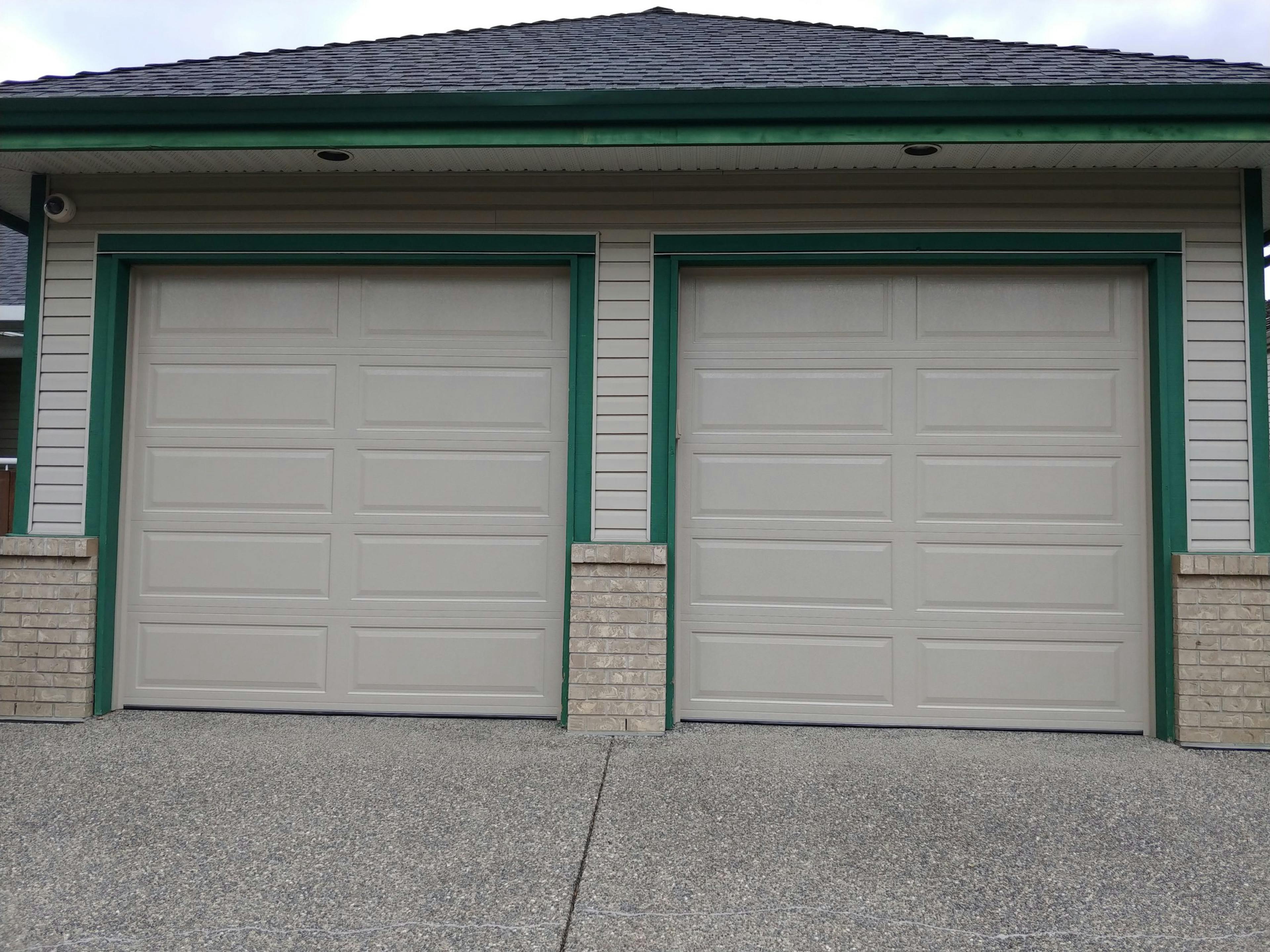 Cream colored garage doors