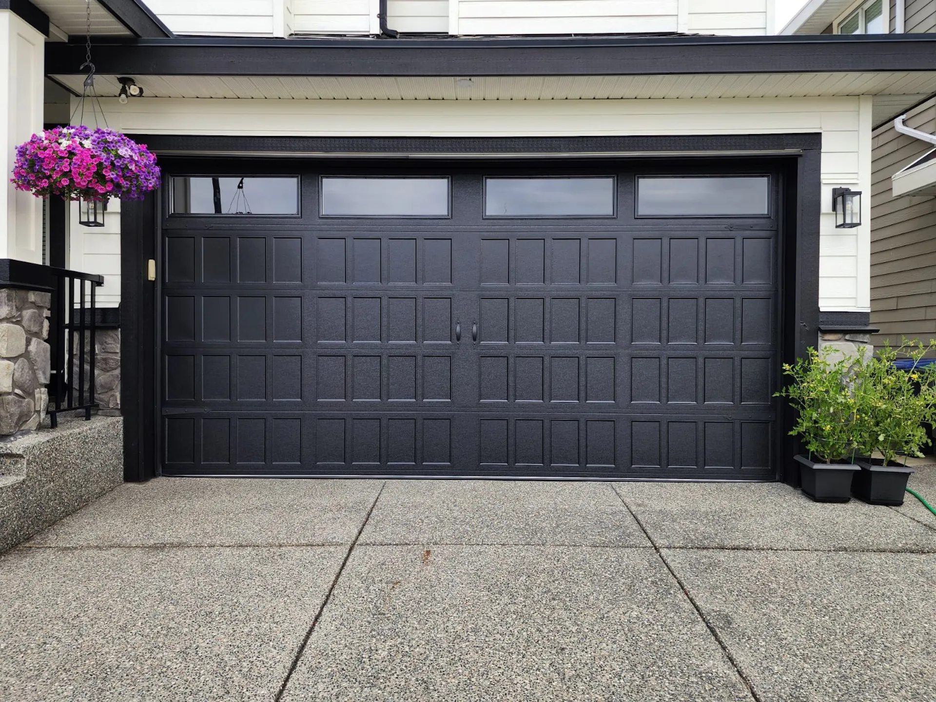 Completed residential garage door installation portfolio project