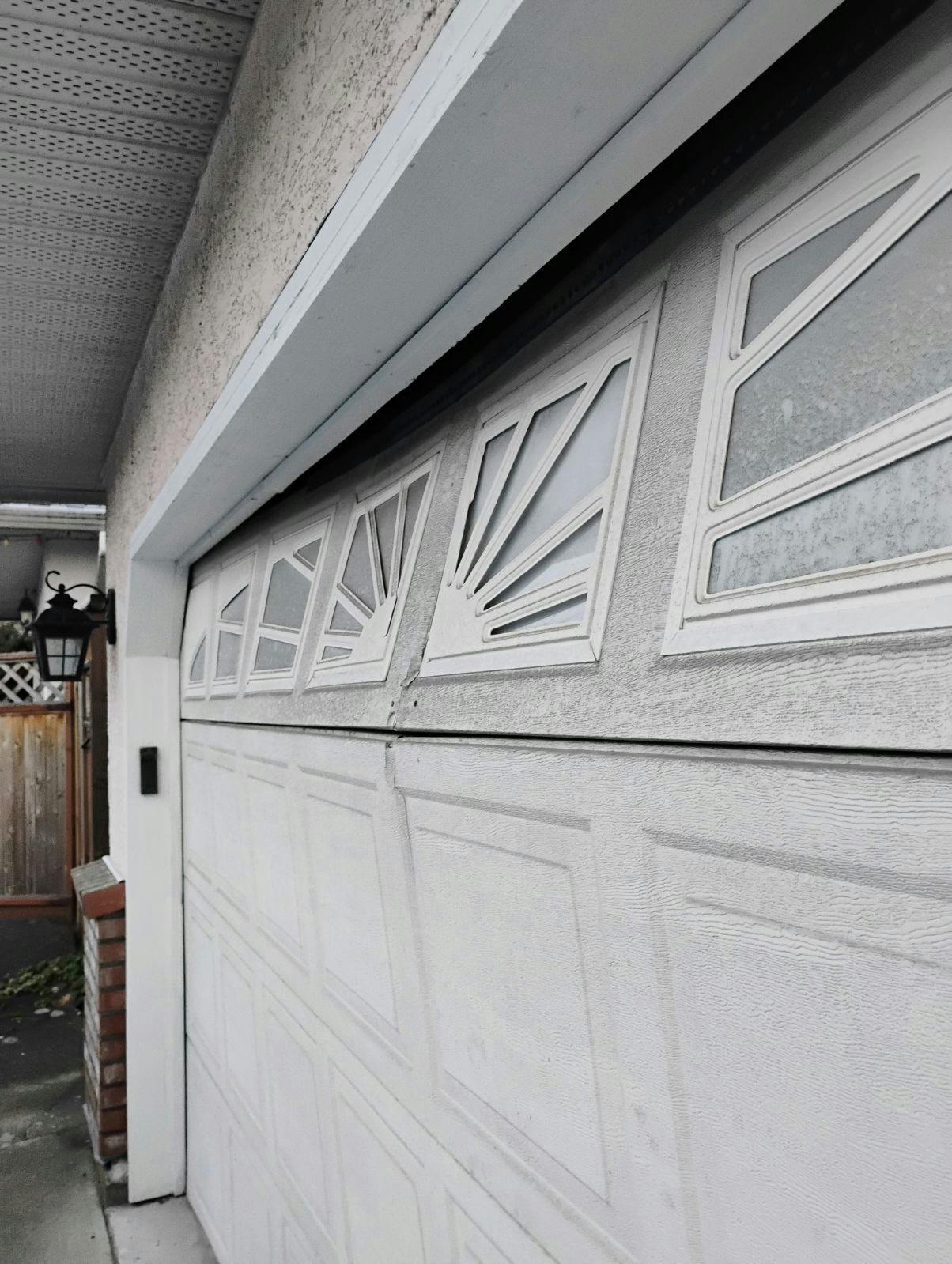 Garage door in need of a repair