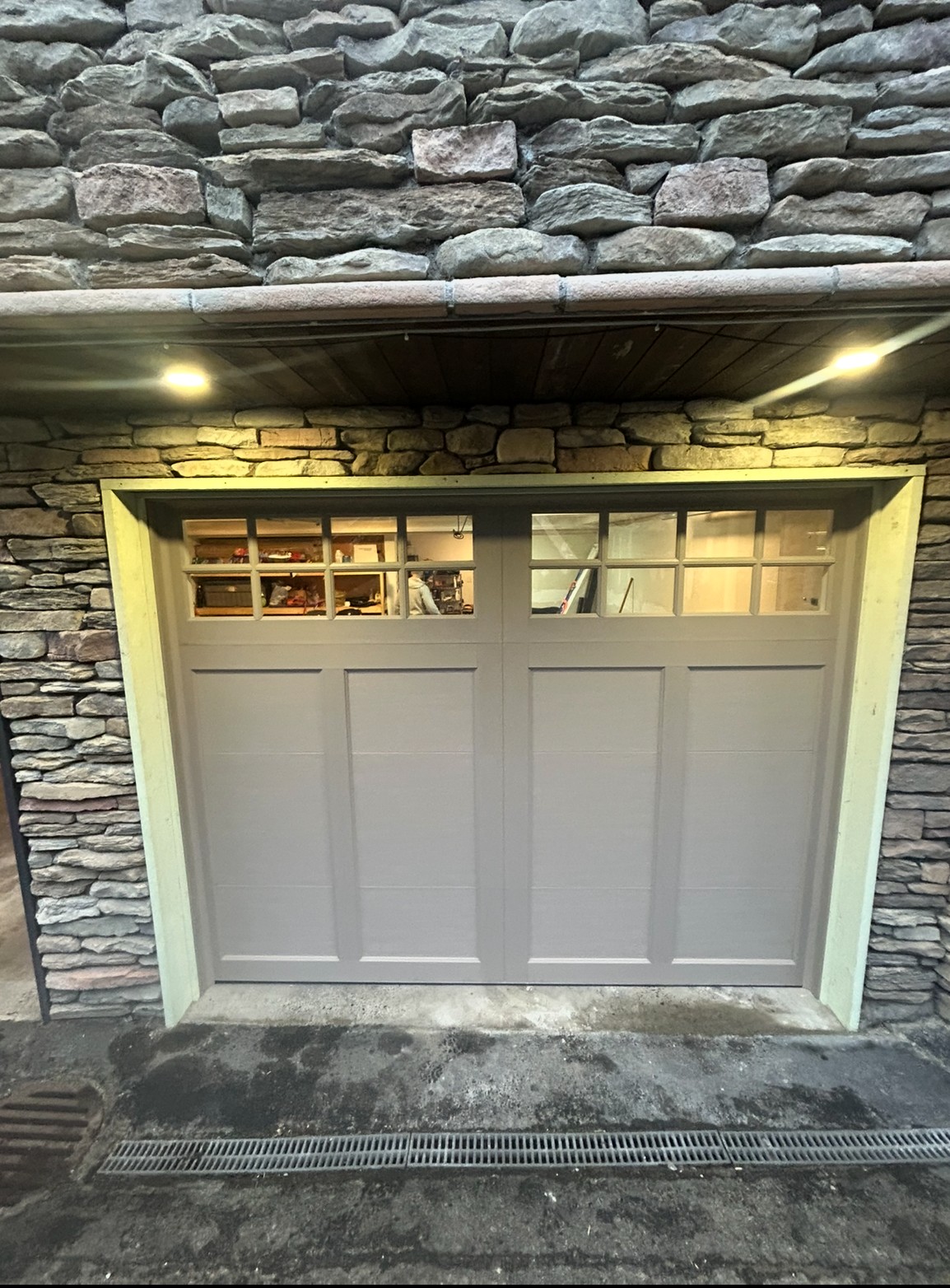 A premium 9x7 Clopay Coachman CG12 garage door