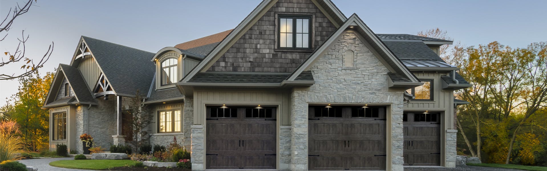 A home with three garage doors