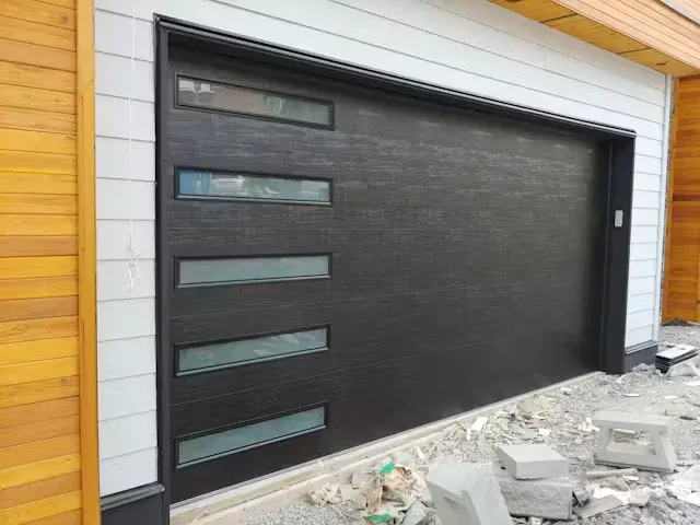 Modern garage door installation in West Vancouver home