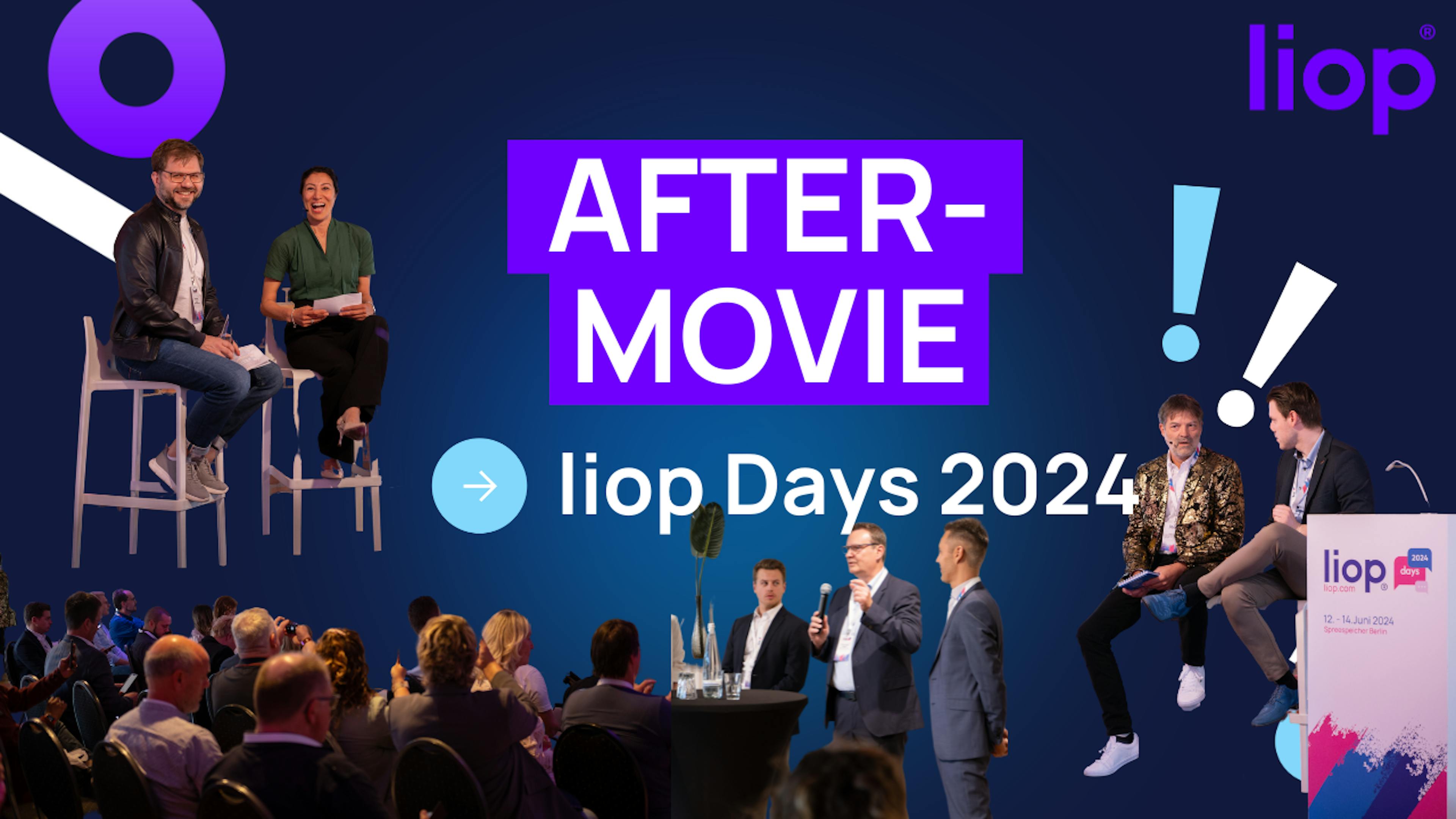 Bild mit unterschiedlichen Szenen auf den liop Days 2025 - Sprechende, Teilnehmende und Moderierende. 