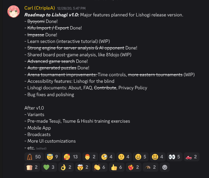 Discord - road to version 1.0