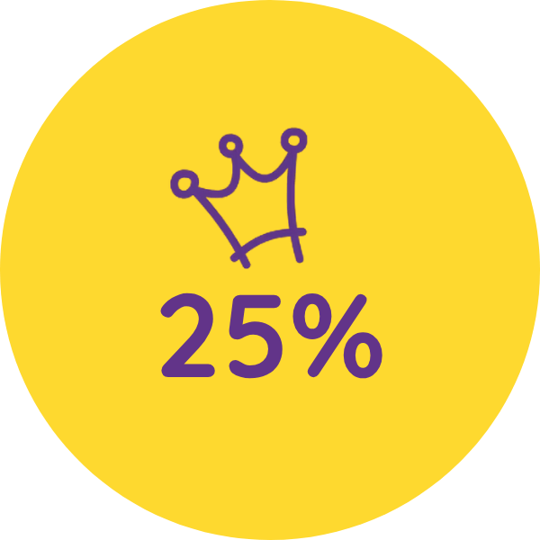 25% badge.