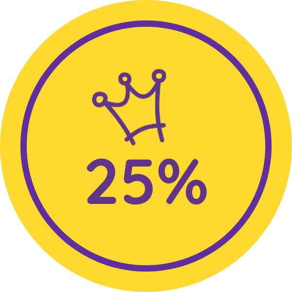 25% badge.