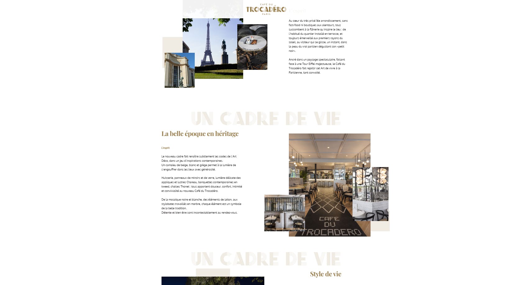 Site Web Café du Trocadéro