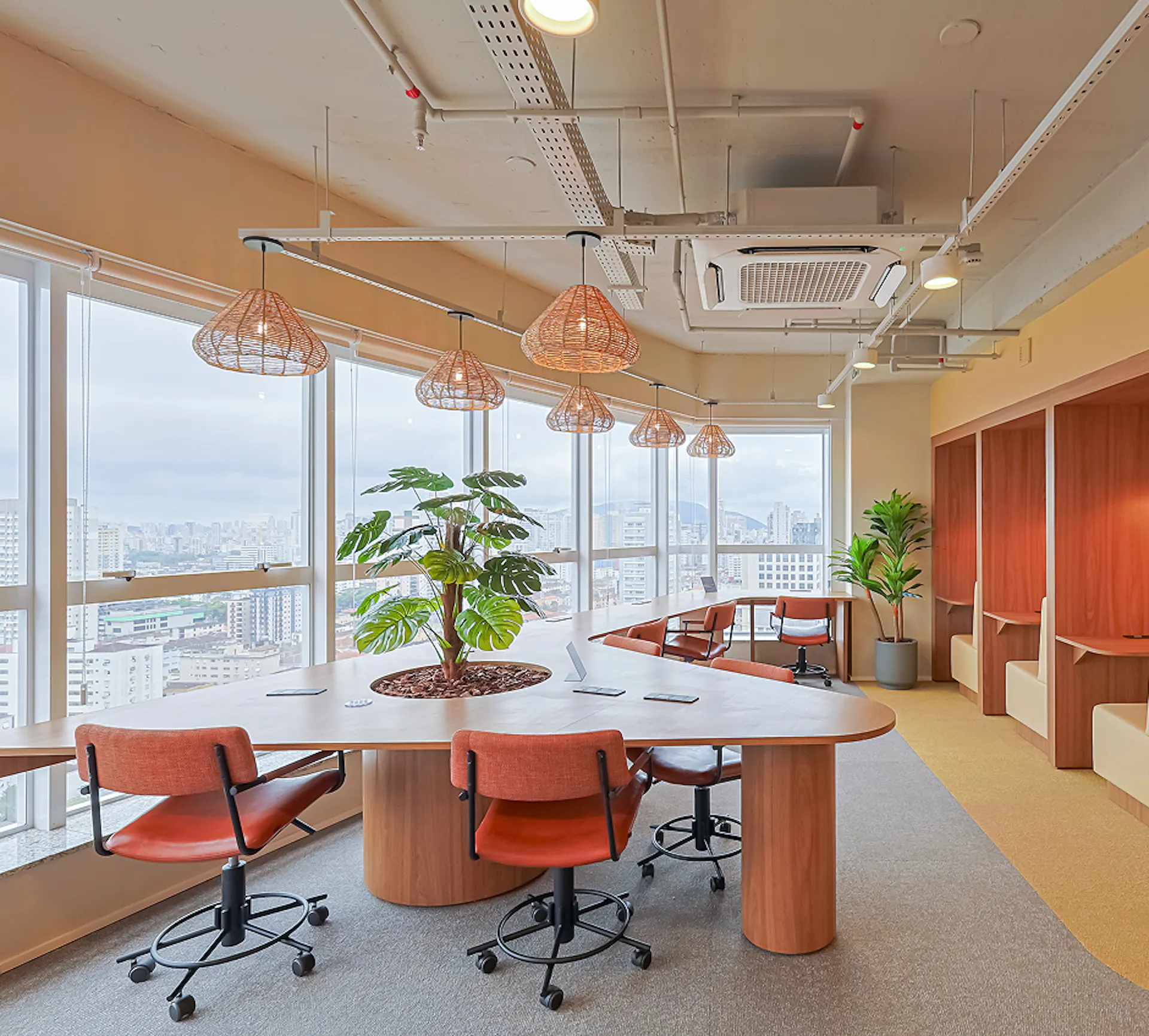 Foto do coworking da unidade Santos