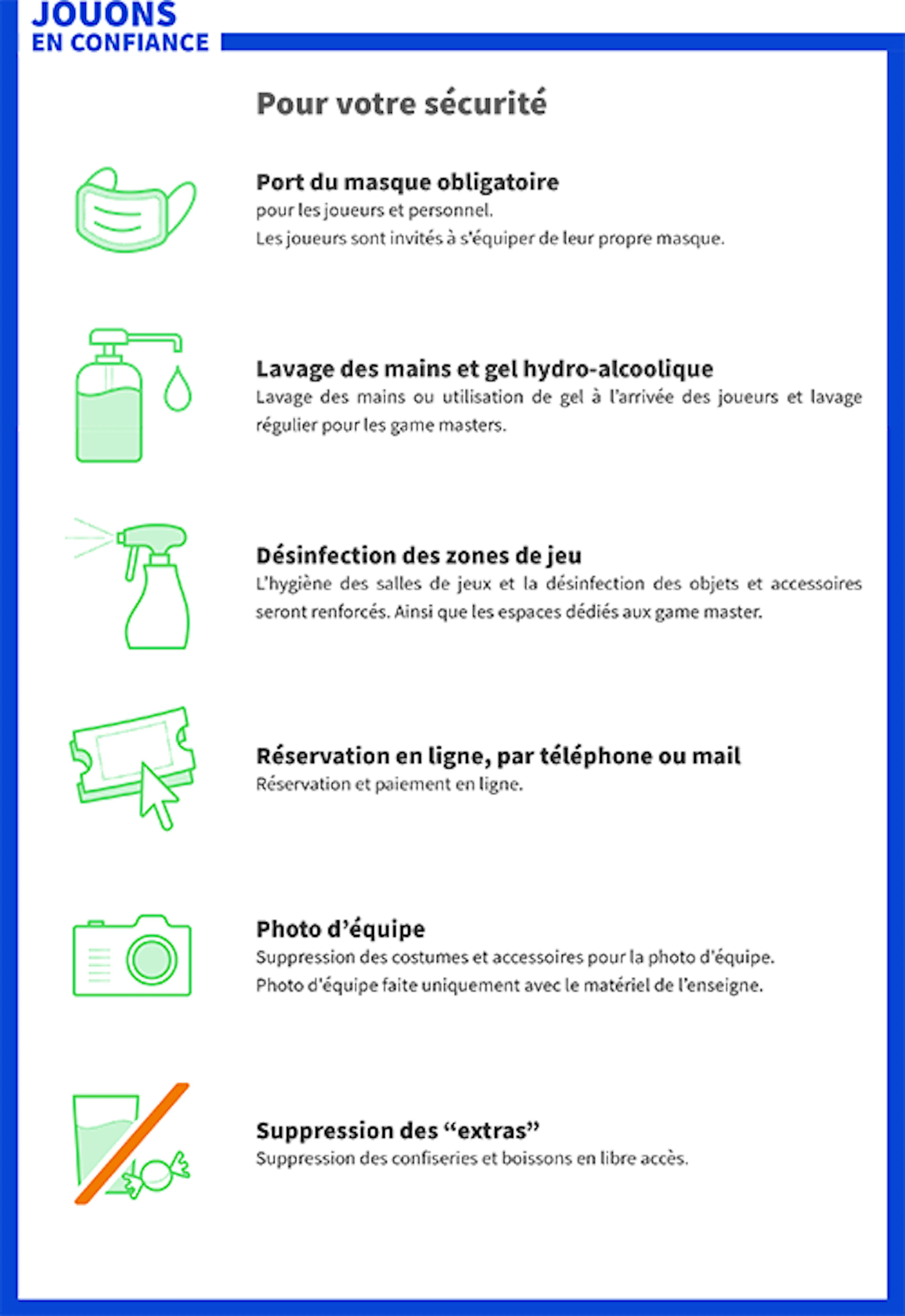 Mesures sanitaires LIVE Corp.