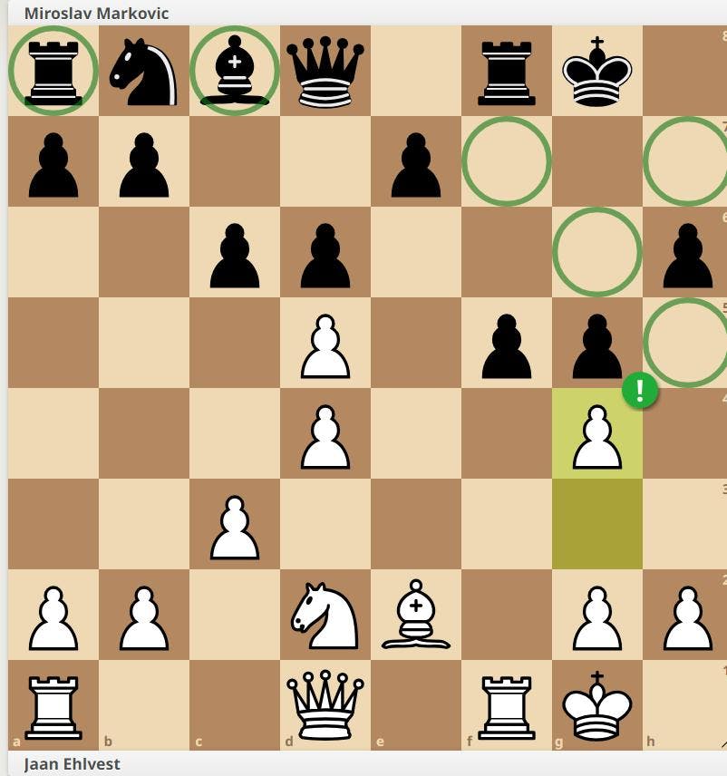 1. White opens up blacks king