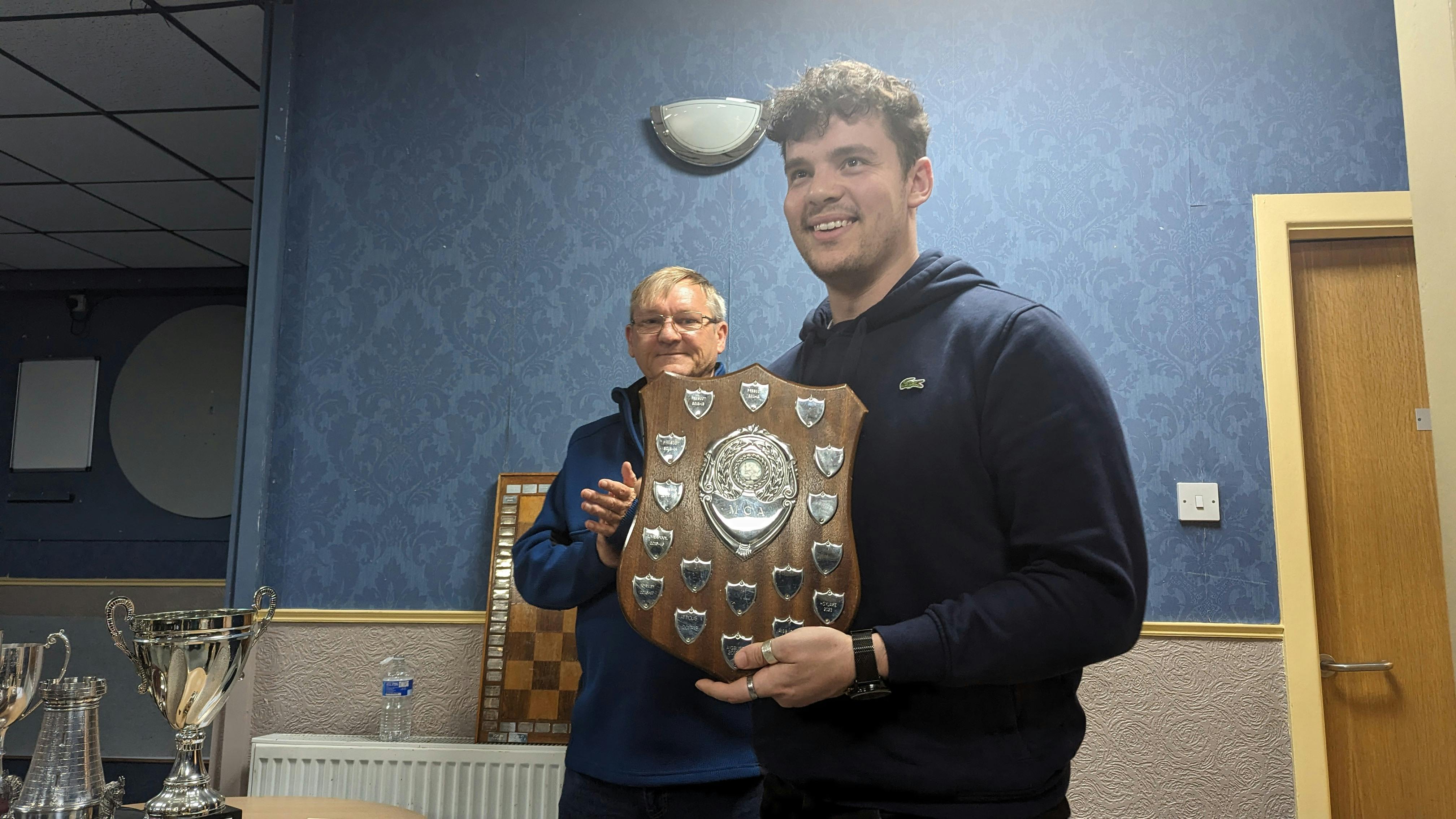 Keeghan receiving the U6000 League Winners shield