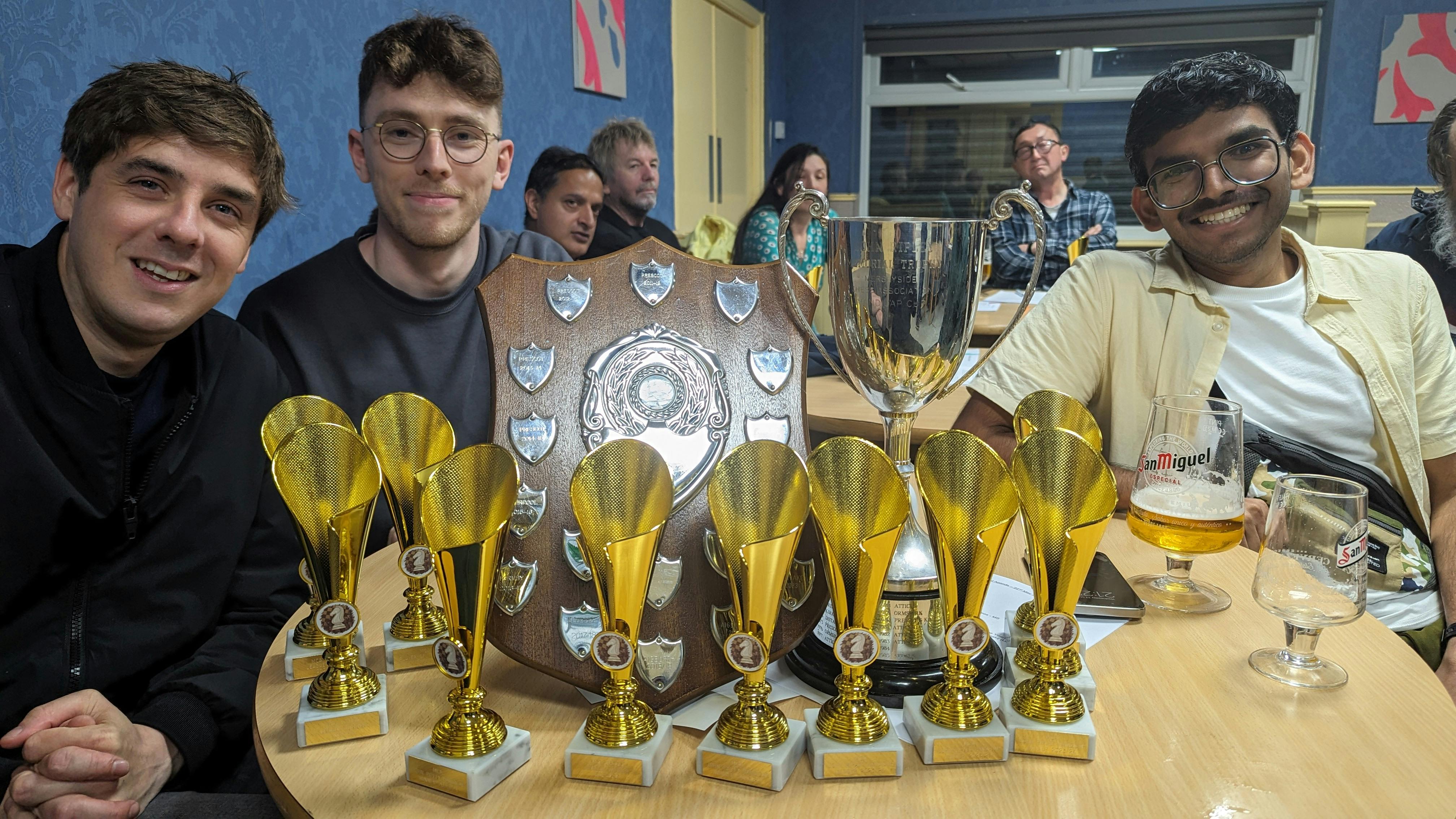 The U6000 team with the club's full trophy haul