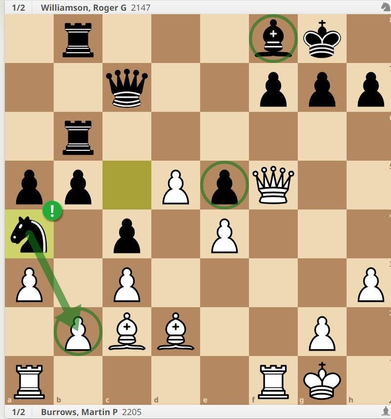 1. Black plays only on the dark squares