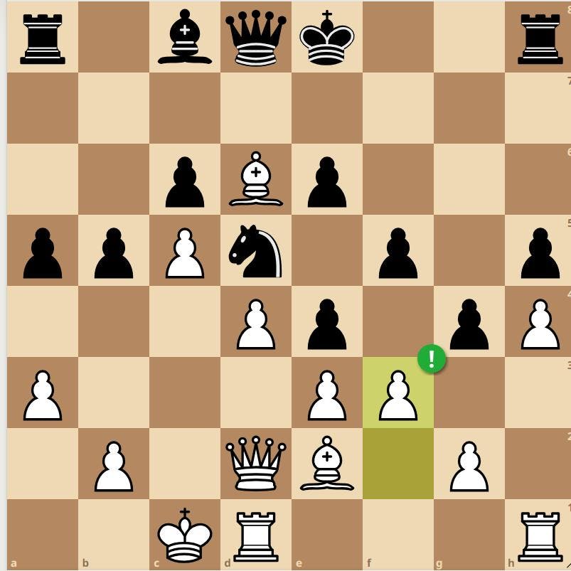 1. After f3, blacks position collapses