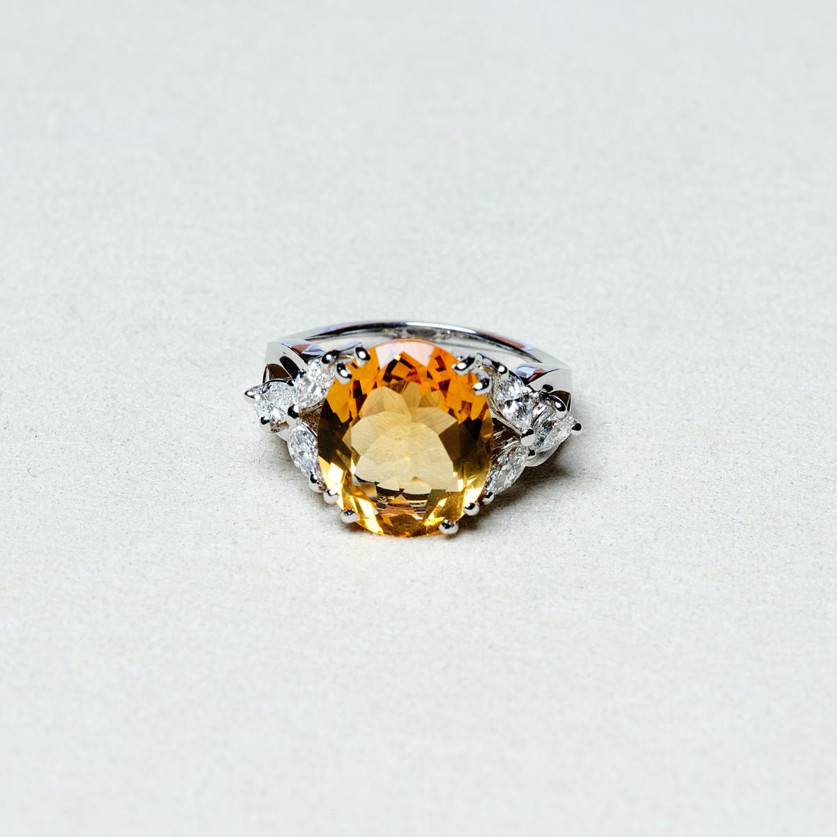 Bahia | Bague Citrine et Diamants