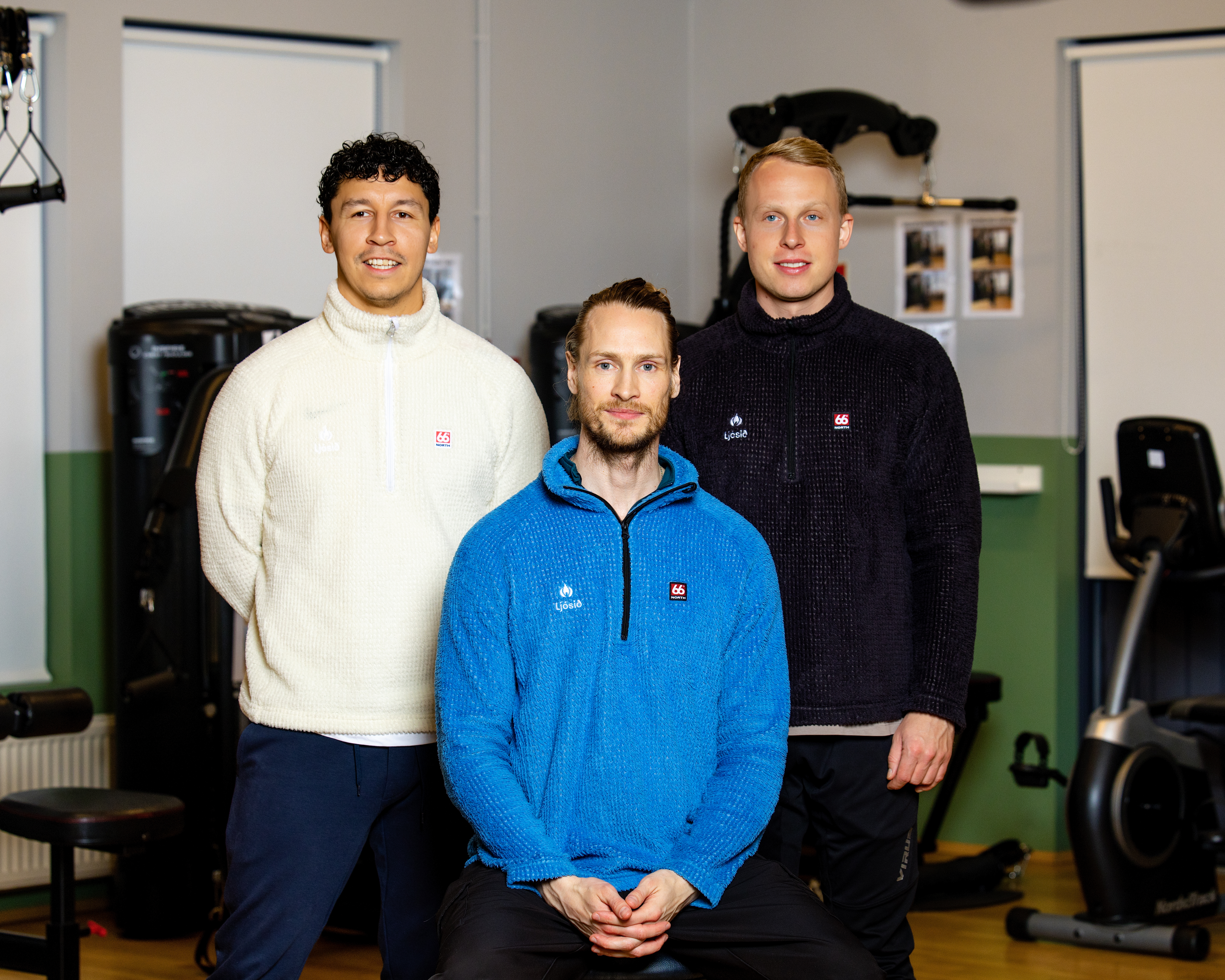 Stefán íþróttafræðingur, Indriði sjúkraþjálfari og Mark íþróttafræðingur