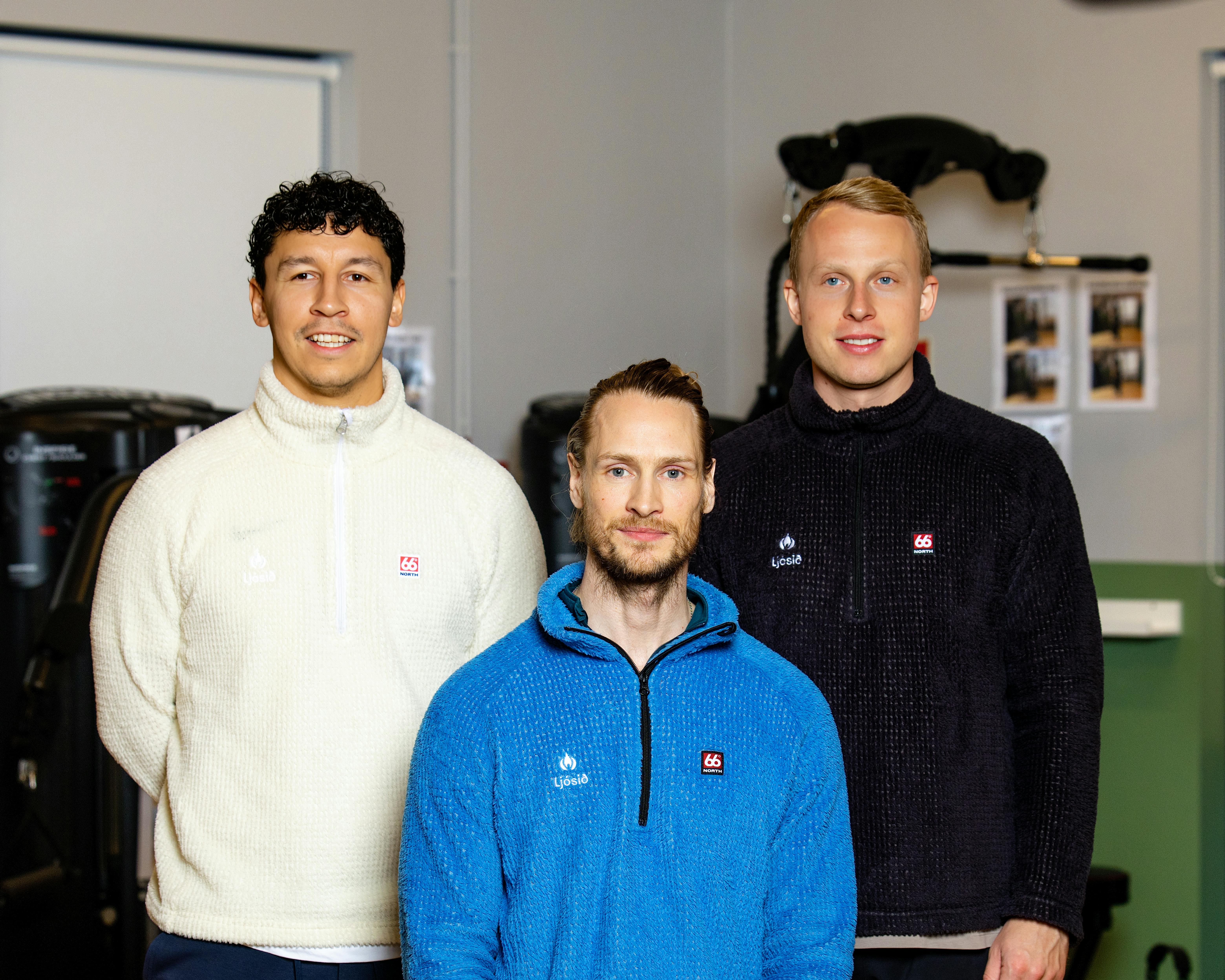 Stefán íþróttafræðingur, Indriði sjúkraþjálfari og Mark íþróttafræðingur