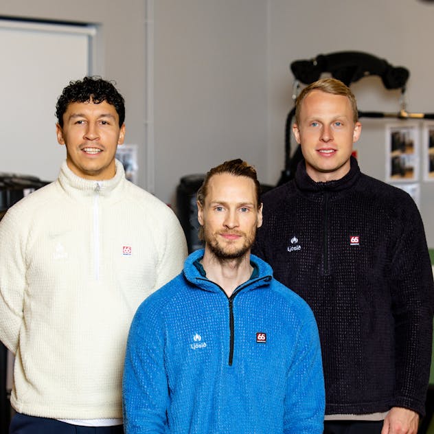 Stefán íþróttafræðingur, Indriði sjúkraþjálfari og Mark íþróttafræðingur