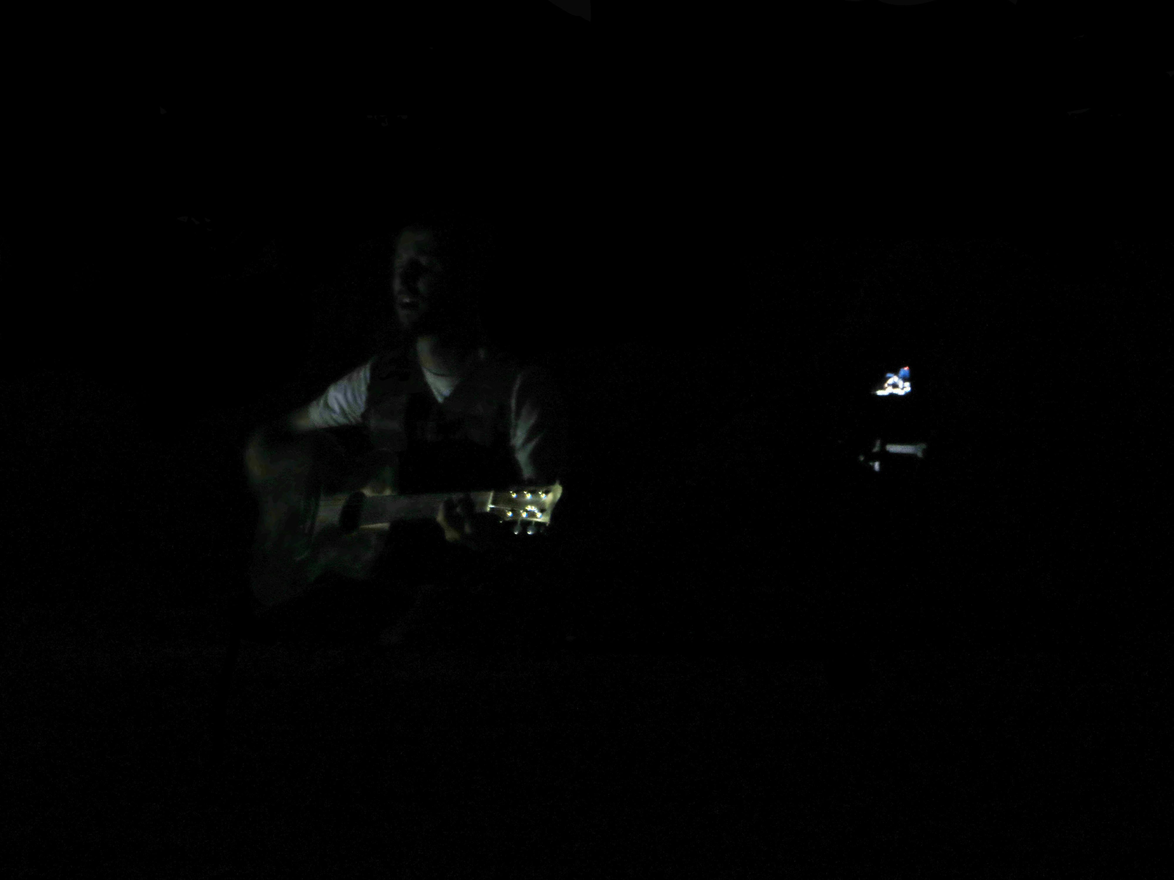 Ryan singing in the dark