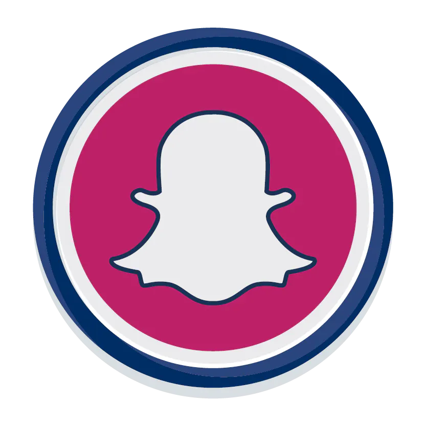 Snapchat logo on a pink background.