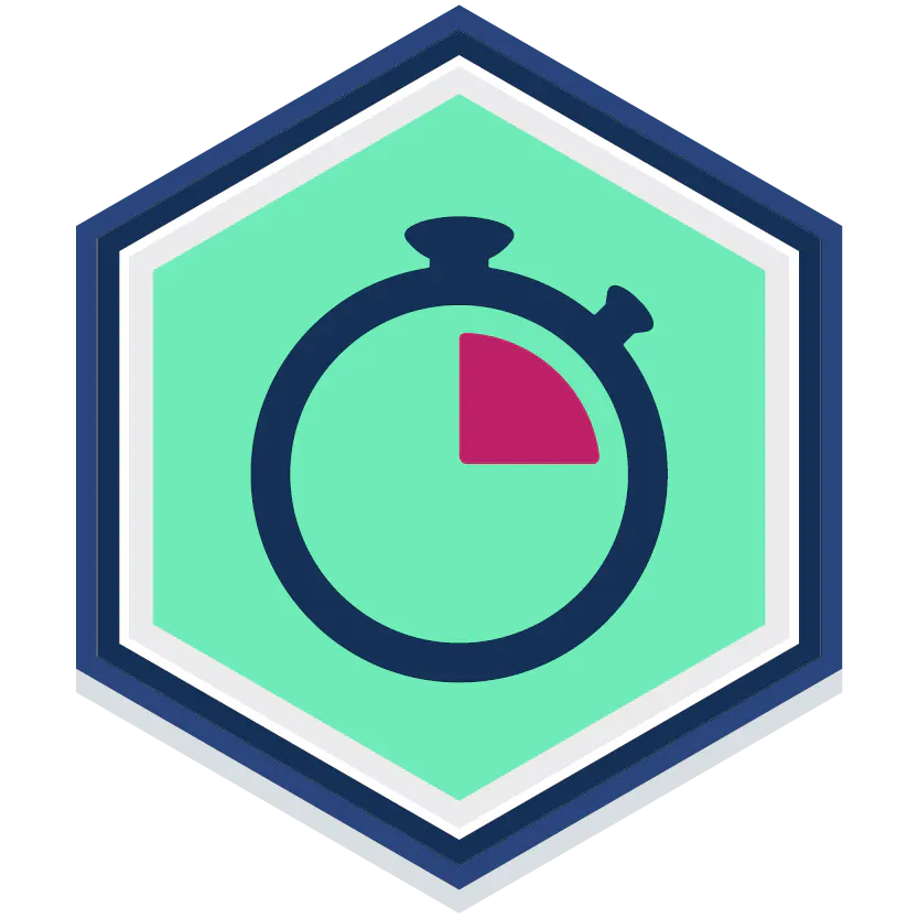 Icon of a stop watch with a aquamarine background