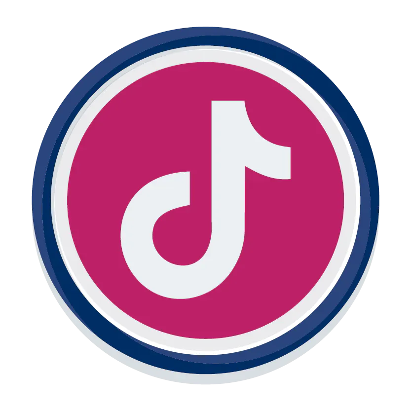 Tiktok logo on pink background.