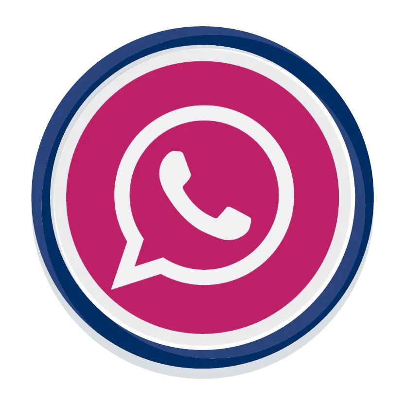 Whatsapp logo on a pink background.