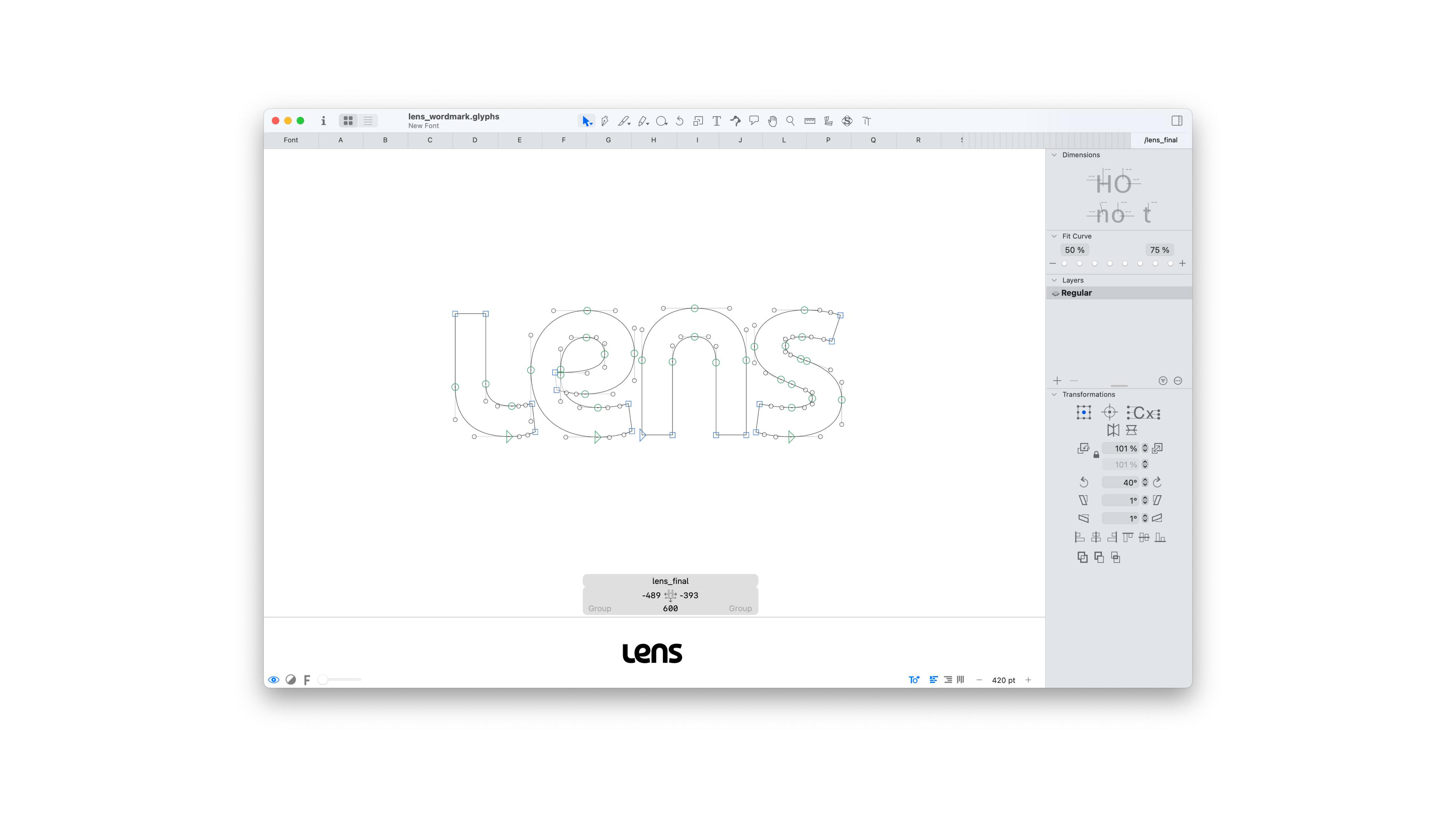 lens glyphs