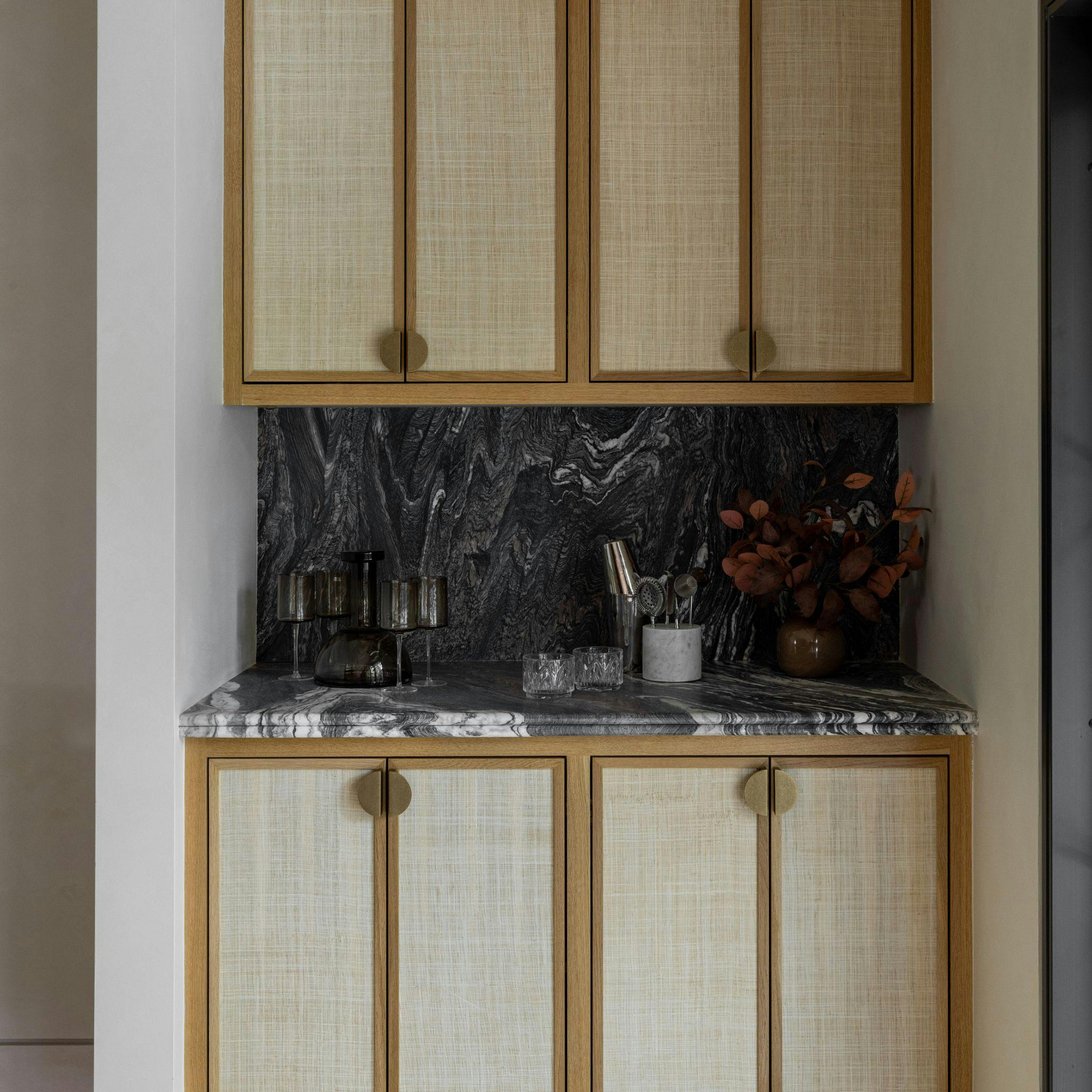 Kitchen with brass handles