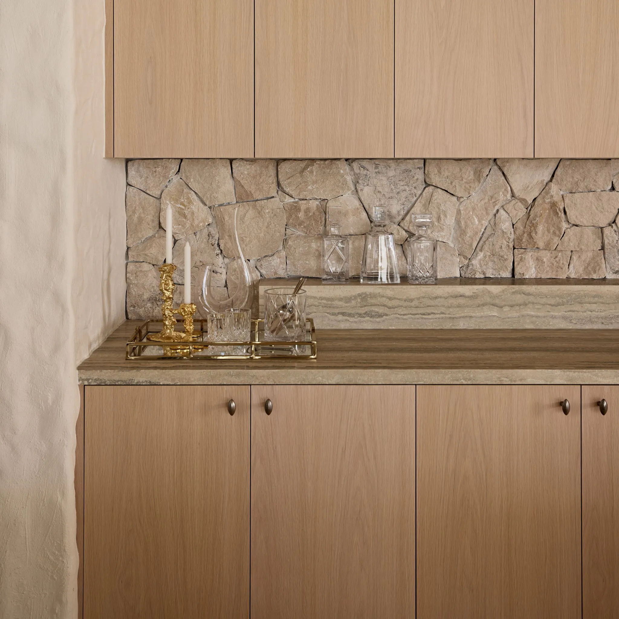 Almond bronze knobs in a modern kitchen