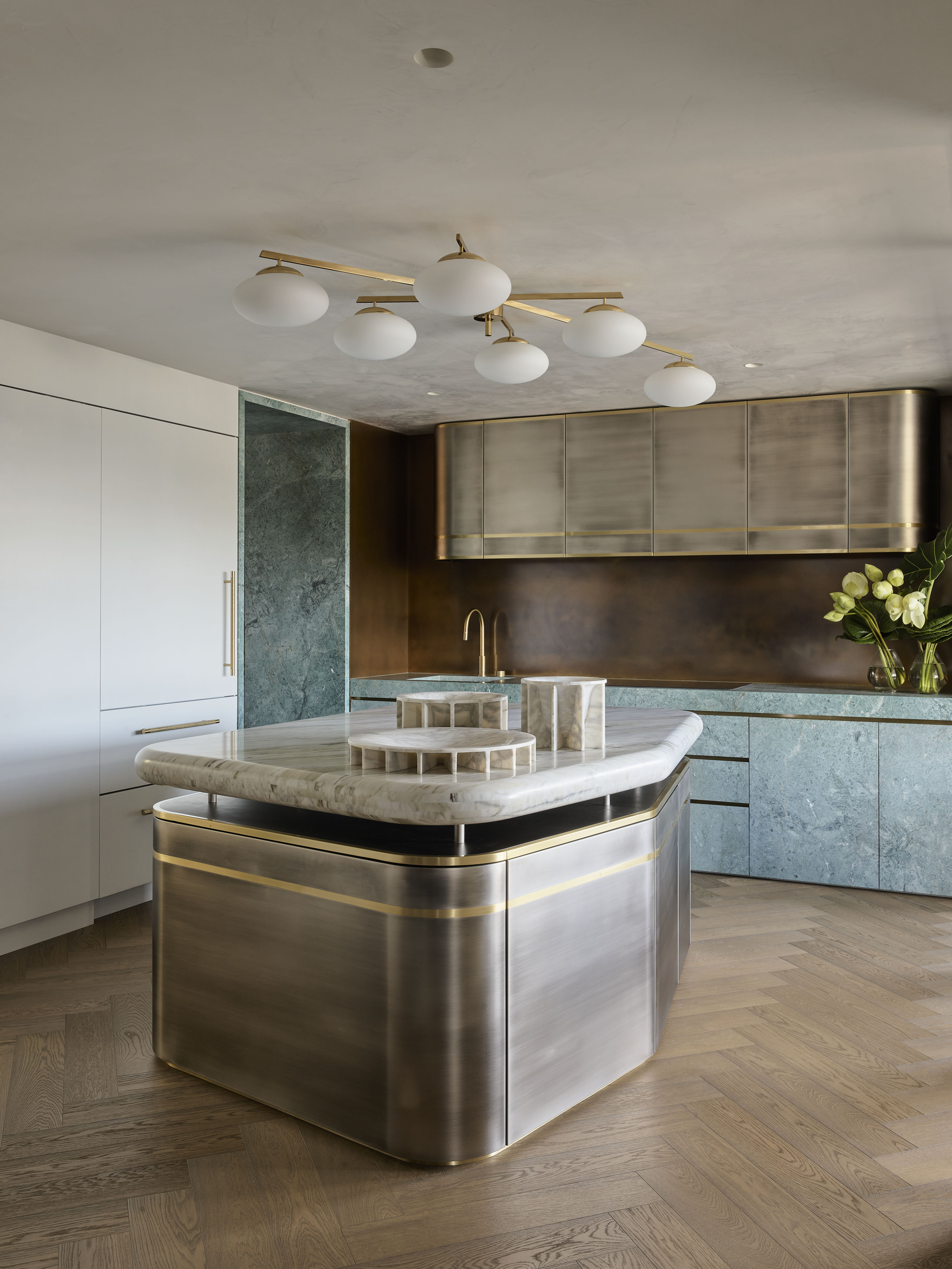 lo and co interiors kintore appliance pull brass integrated fridge poco designs kitchen project 