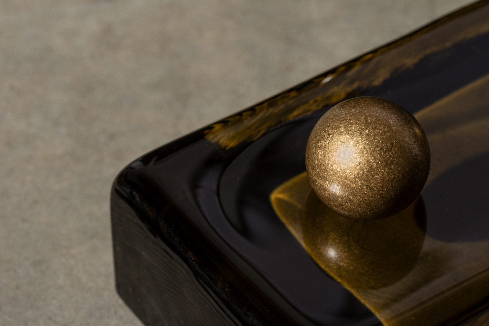lo and co interiors sphere knob tumbled brass