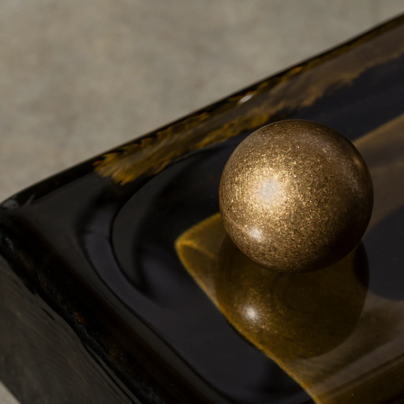 lo and co interiors sphere knob tumbled brass