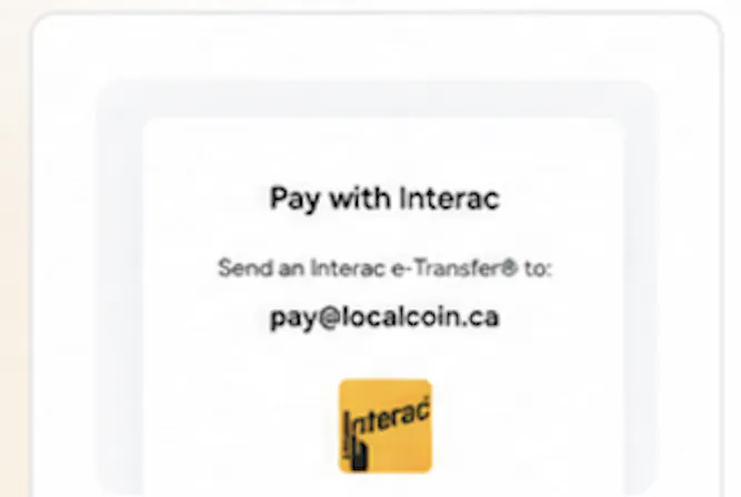 Pay with Interac e-Transfer
