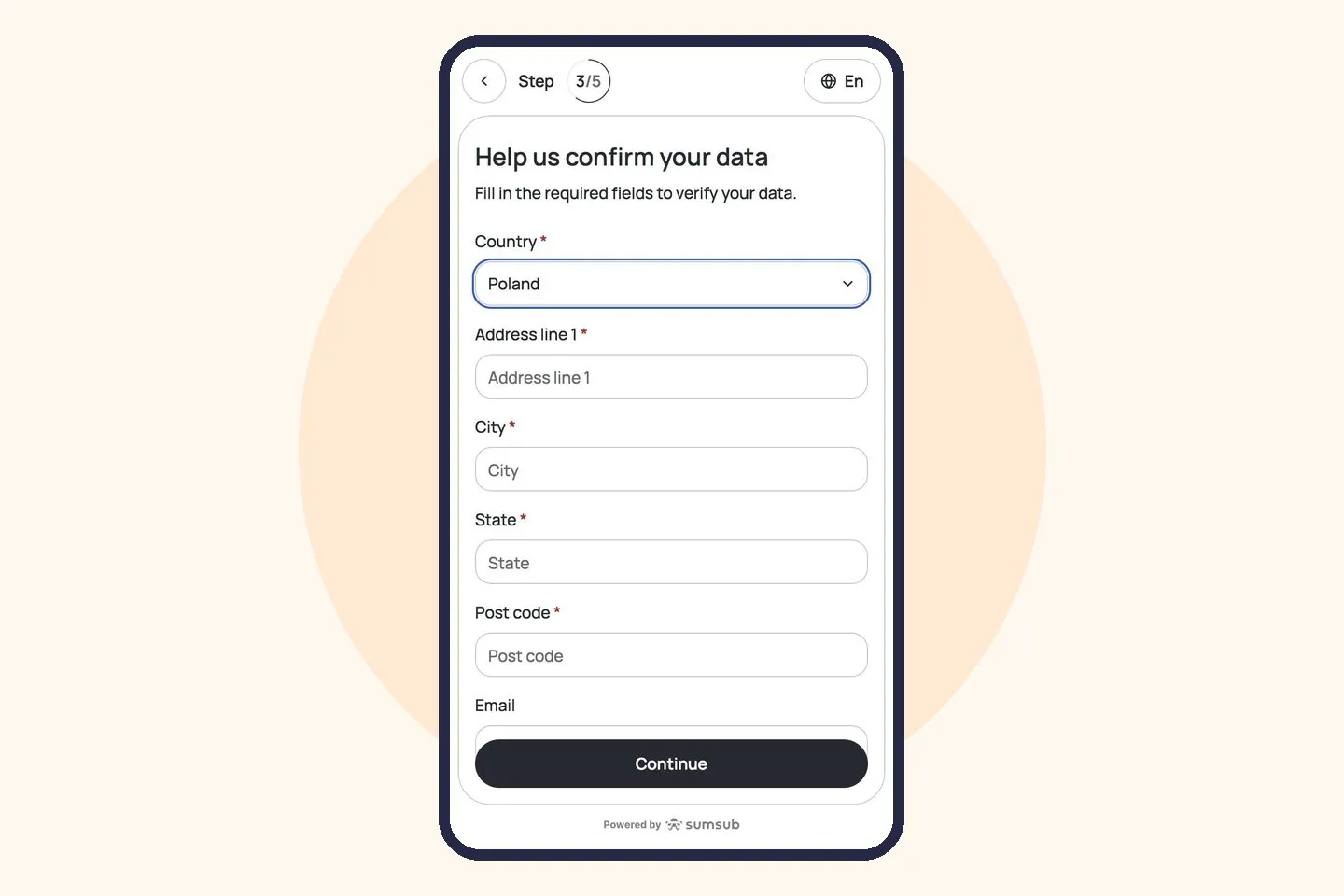 Help us confirm your data form