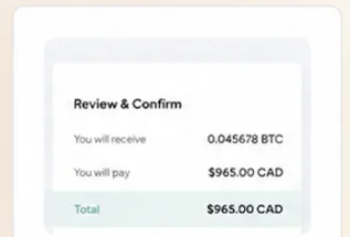 Review and confirm the amount