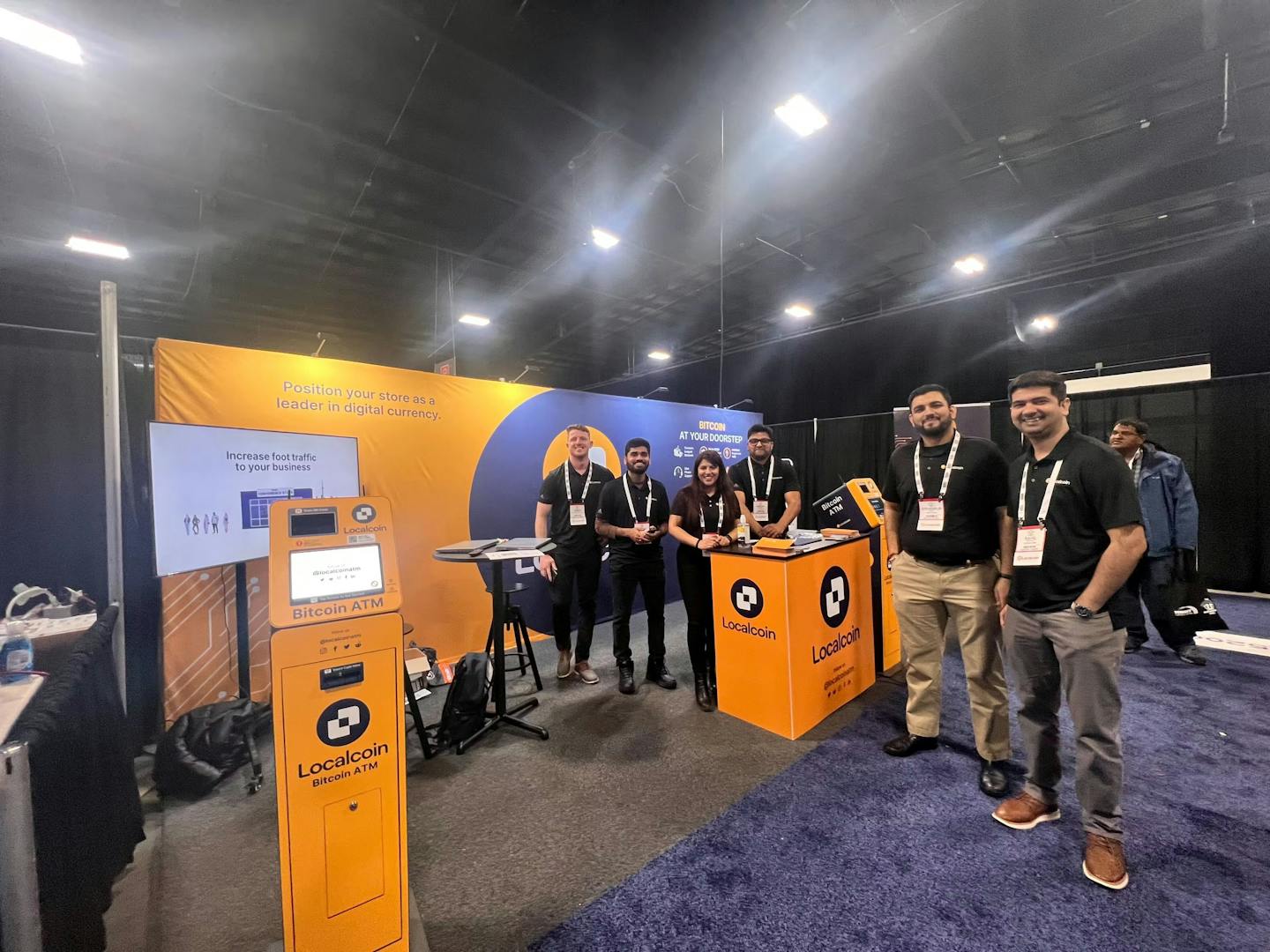 Employees in an industry event