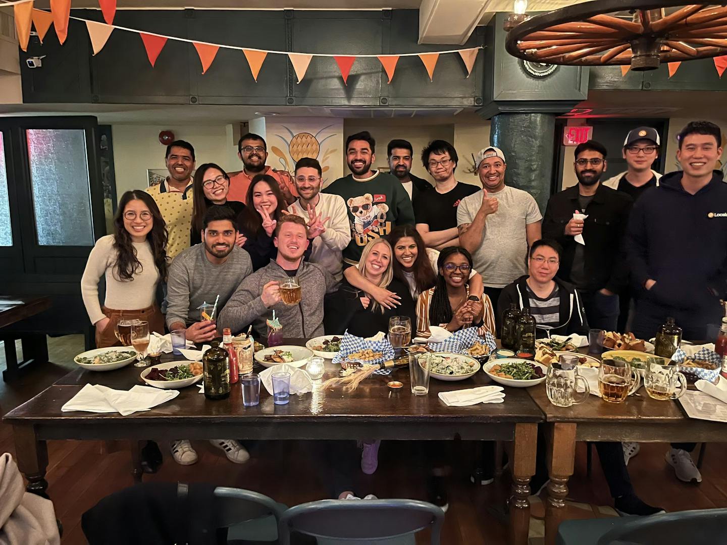 Employees in a social event