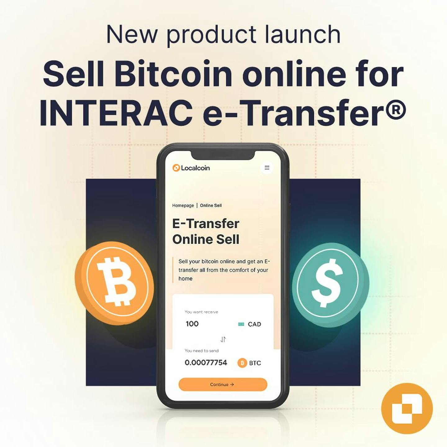 Banner for Interac e-Transfer sell feature launch